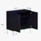 Image of Hexagon Pattern Wooden Sideboard Cabinet | 2 Door Storage Unit with Metal Legs | Premium HDMR Wood Console Cabinet for Living Room, Kitchen & Dining | DIY Leg Assembly | Blue