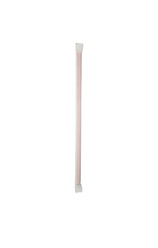 The Safety Zone SG108IWC Polypropylene 7.75 inch Giant Clear Paper Wrapped Straws 24 Boxes (300 Straws per Box) Per Case