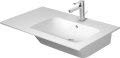 Garderobenleiste Duravit Möbelwaschtisch ME by Starck 830m Weiß, 2 Hahnlöcher Mitte, Becken rechts, WG, 23468300581