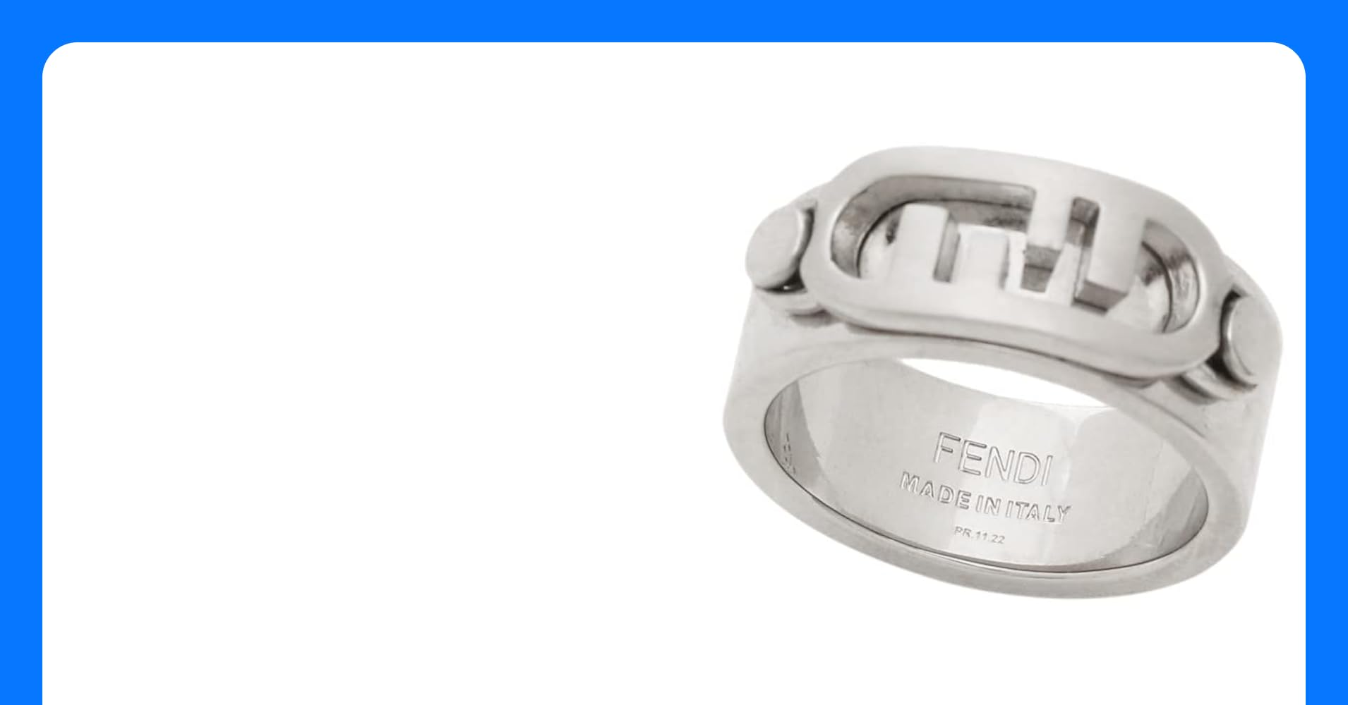 フェンディ FENDI リング - 金属素材 シルバー アクセサリー（指） フェンディ FENDI 7AJ193 B08 リング メンズ アクセサリー 指輪 FFモチーフ シンプル ジュエリー カジュアル ギフト プレゼント  お祝い 記念 シルバー