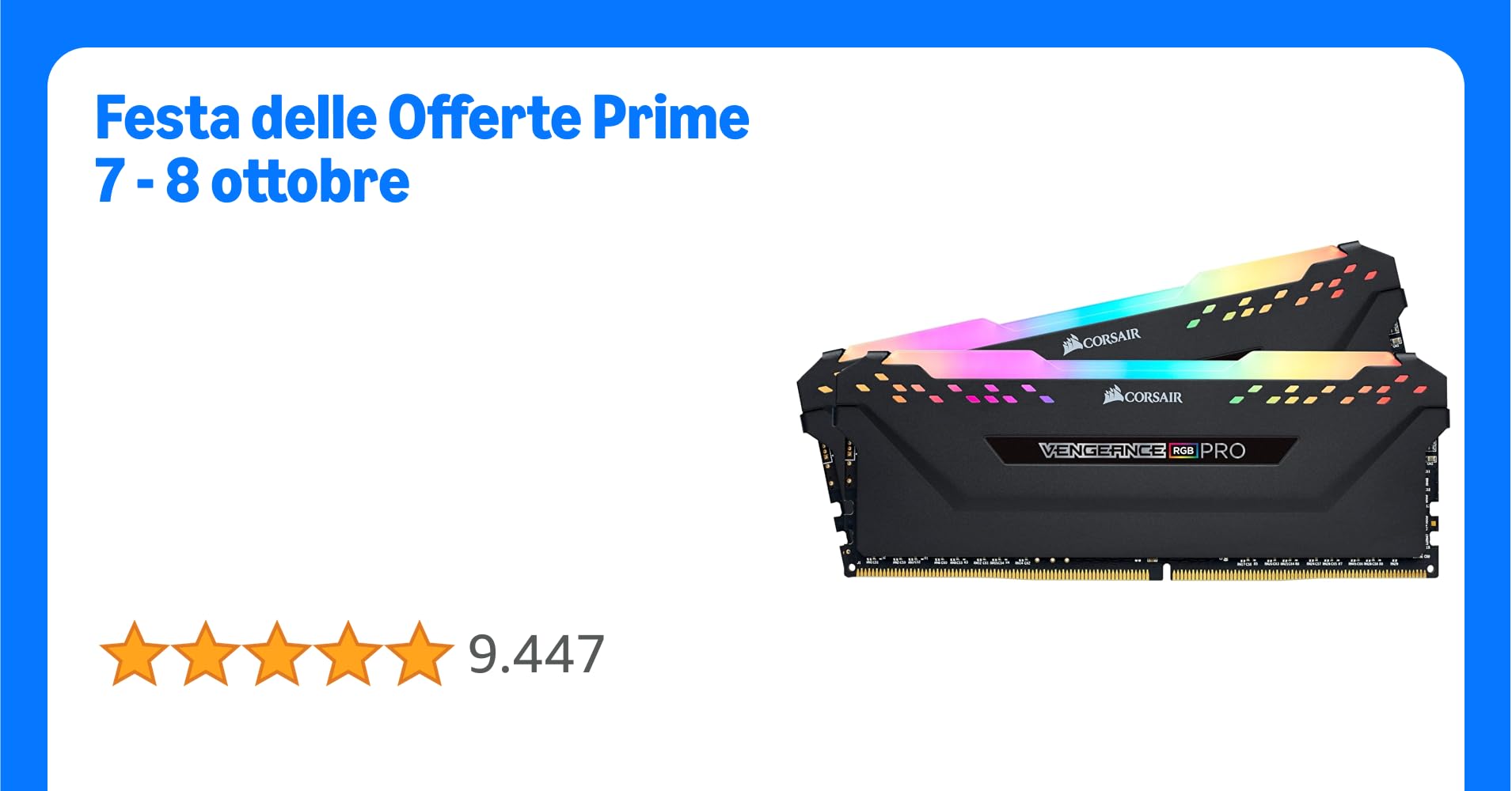 Corsair Vengeance RGB PRO DDR4-RAM 3600 MHz 2x 8GB Memoria, 16 GB, ‎Nero