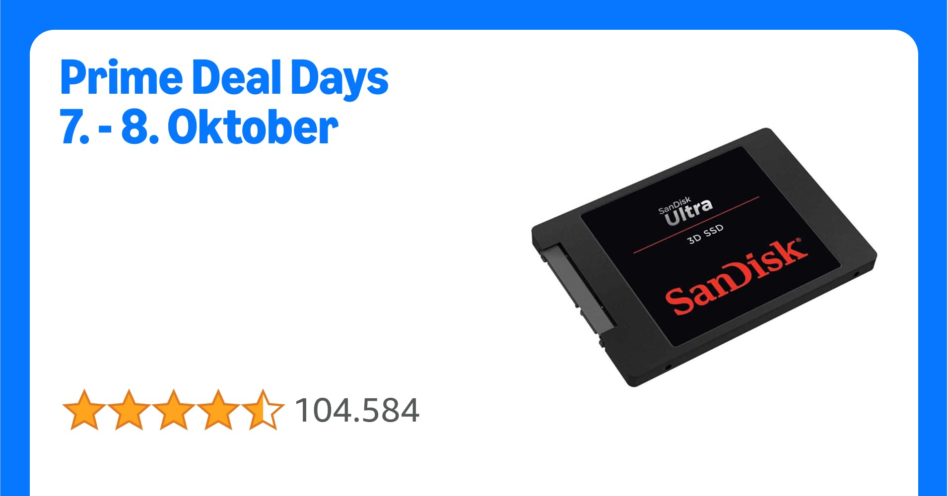 SanDisk Ultra 3D SSD 2 TB interne SSD (SSD intern 2,5 Zoll, stoßbeständig, 3D NAND, nCache 2.0-Technologie, 560 MB/s Übertragungsraten) Schwarz, Festkörper-Laufwerk
