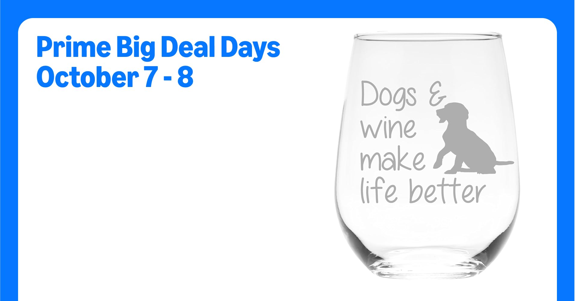 C M Dogs and Wine Make Life Better Stemless Wine ...