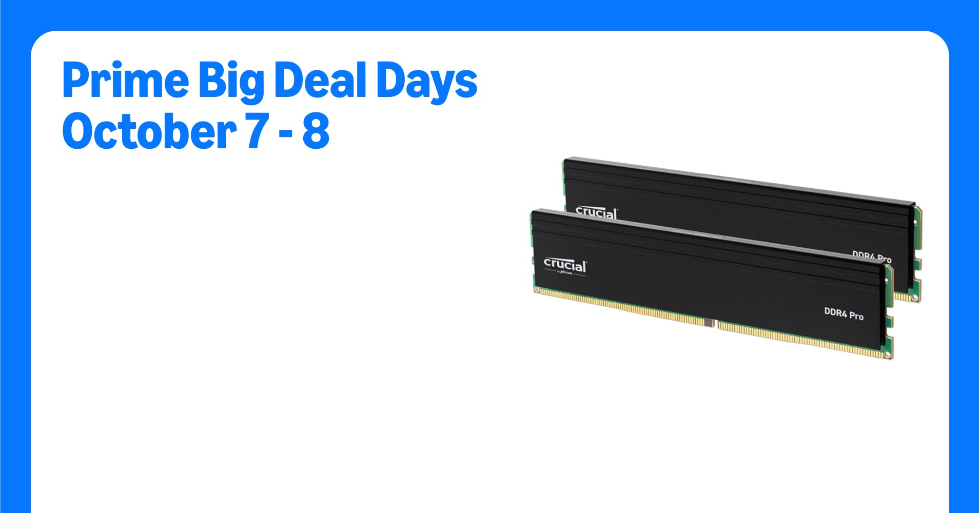 Crucial Pro 64GB DDR4 RAM Kit (2x32GB), 3200MHz (or 3000MHz or 2666MHz) Desktop Memory, Compatible with Intel and AMD Ryzen - CP2K32G4DFRA32A