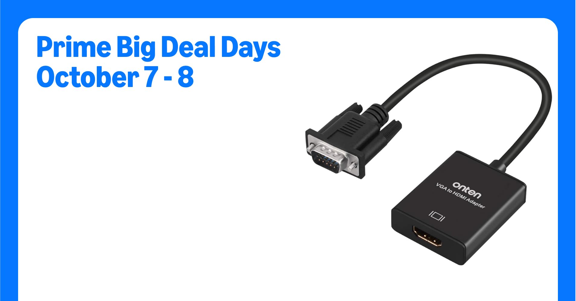 ONTEN VGA to HDMI, 1080P Adapter (Male to Female) for Computer, Desktop, Laptop, PC, Monitor, Projector, HDTV with Audio Cable and USB Cable (1 Pcs)