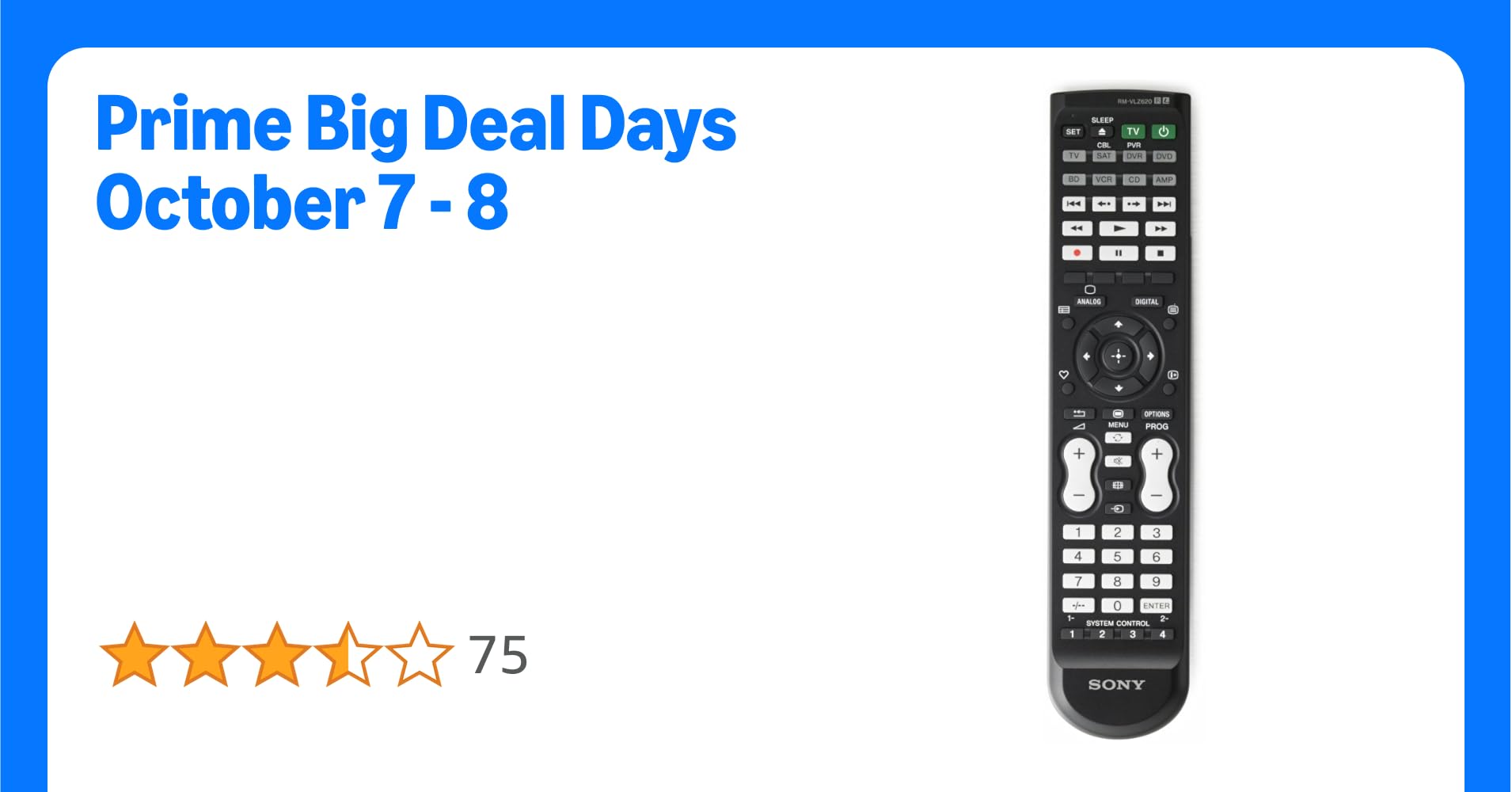 Sony RMVLZ620T Universal Remote Control