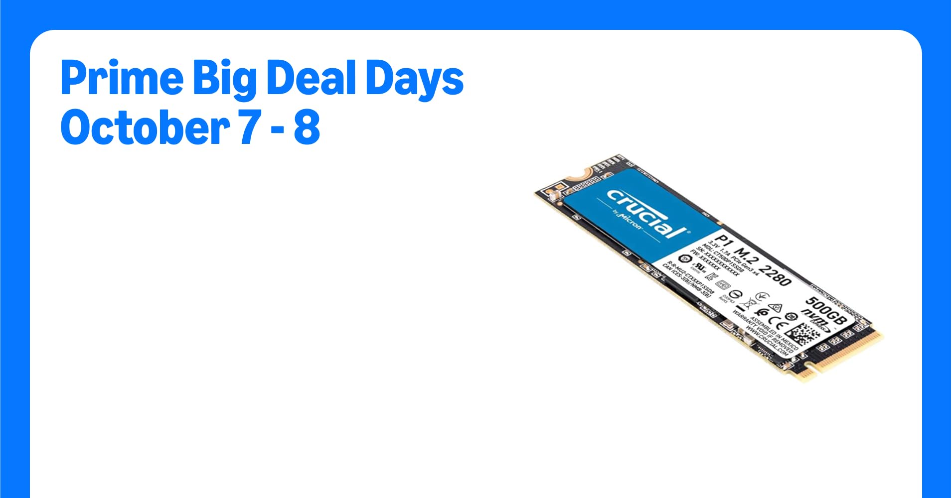 Crucial P1 500GB 3D NAND Nvme PCIe M.2 SSD - CT500P1SSD8