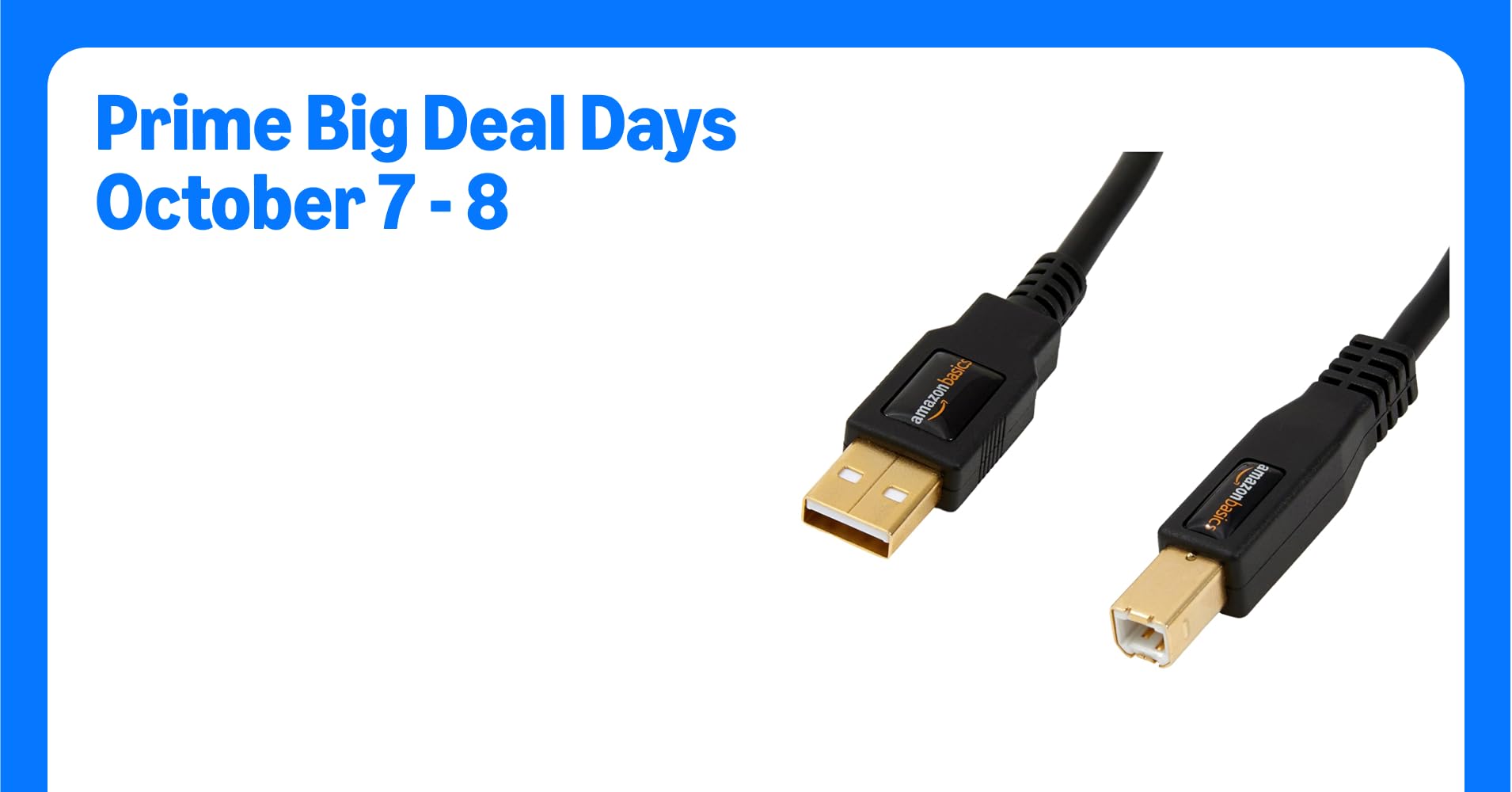Amazon Basics USB-A to USB-B 2.0 Cable for Printer or External Hard Drive, Computer Compatible, Gold-Plated Connectors, Black, 6 Foot