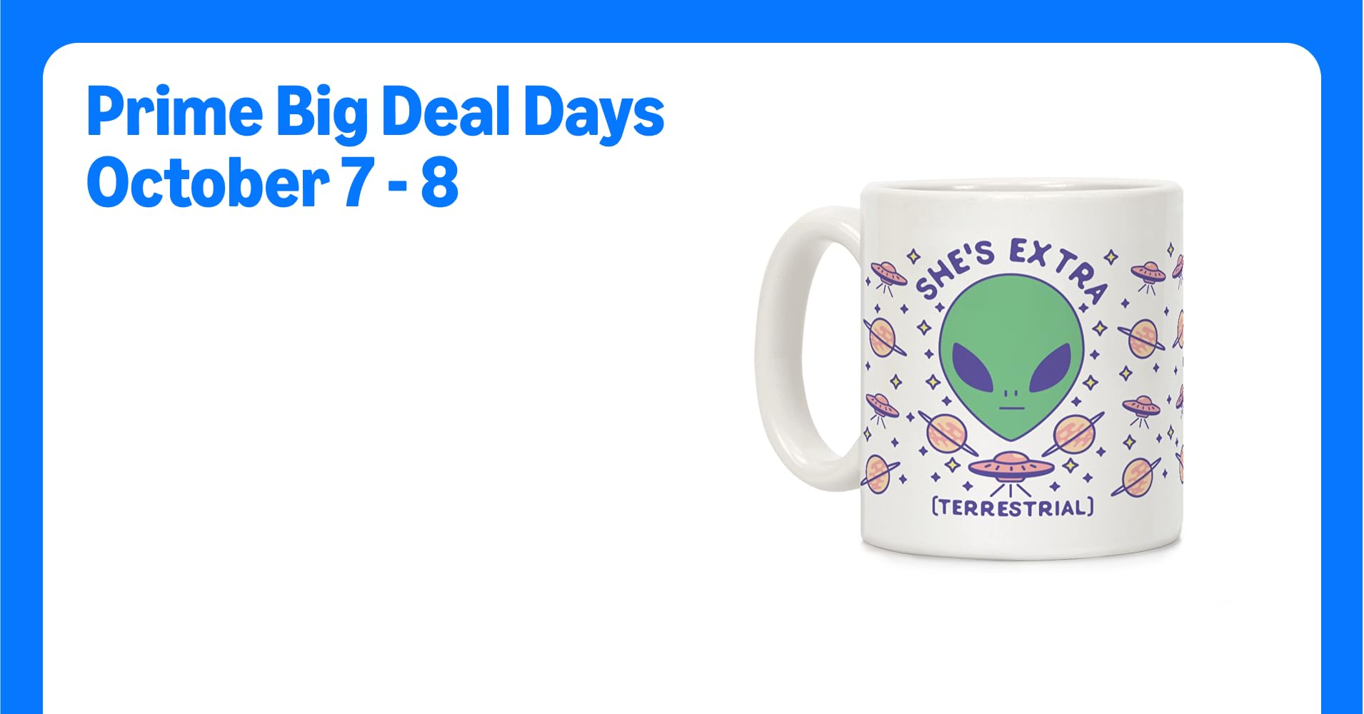 LookHUMAN Cute Alien Coffee Mug - Funny Alien ...