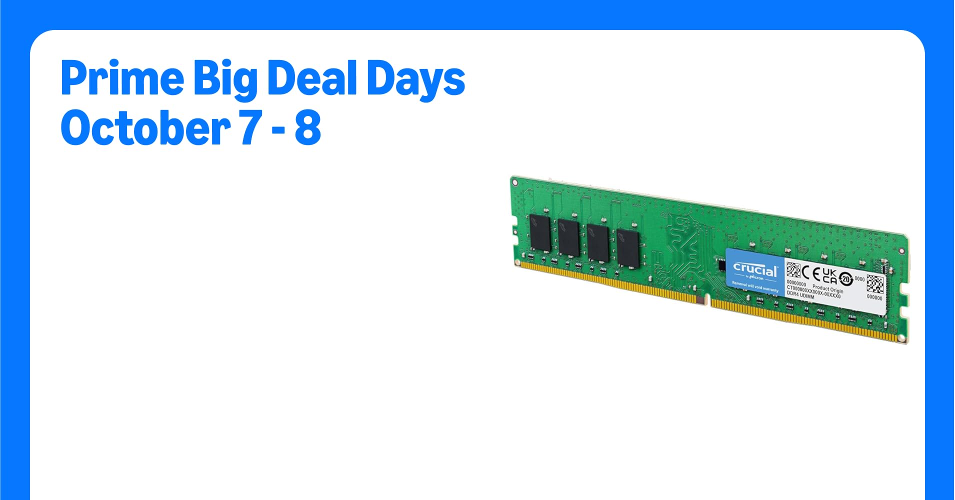 Crucial 8GB, 288-pin DIMM, DDR4 PC4-19200,