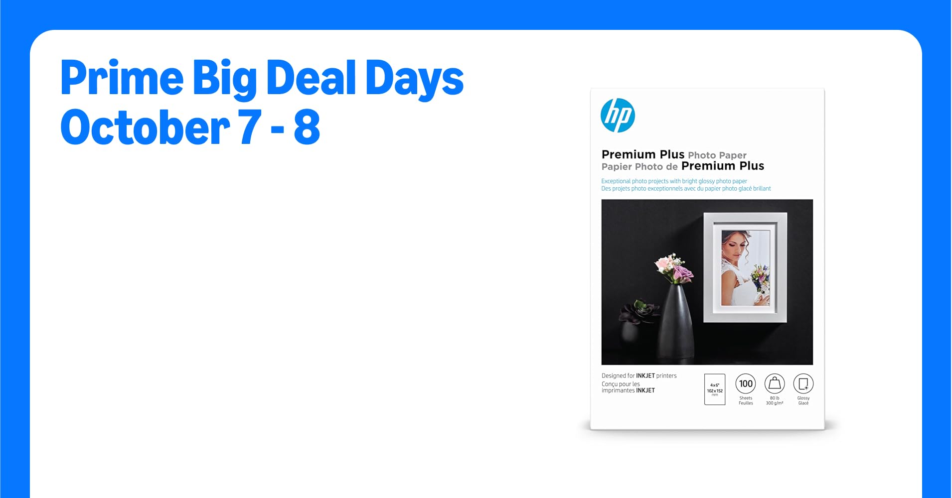 HP Premium Plus Photo Paper, Glossy, 4x6 in, 100 sheets (CR668A)