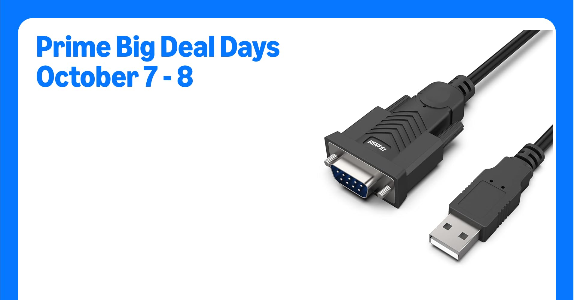 BENFEI USB to Serial Adapter, USB to RS-232 Male (9-pin) DB9 Serial Cable, Prolific Chipset, Windows 11/10/8.1/8/7, Mac OS X 10.6 and Above, 1.8M（Not VGA）