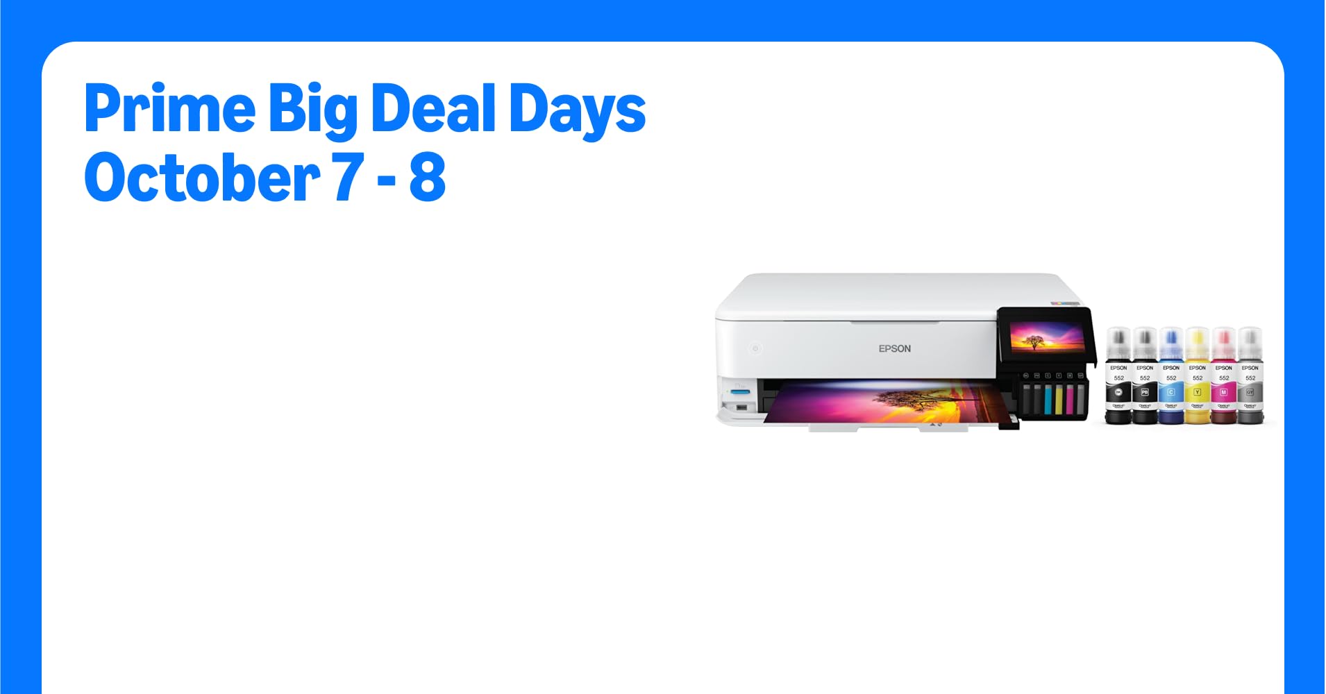 Epson EcoTank Photo ET-8550 Wireless Wide-format Color All-in-One Supertank Printer with Scanner, Copier, Ethernet and 4.3-inch Color Touchscreen