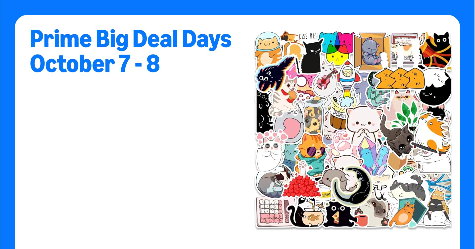 Yerdos Cute Cat Stickers for Kids Water Bottles，50 ...