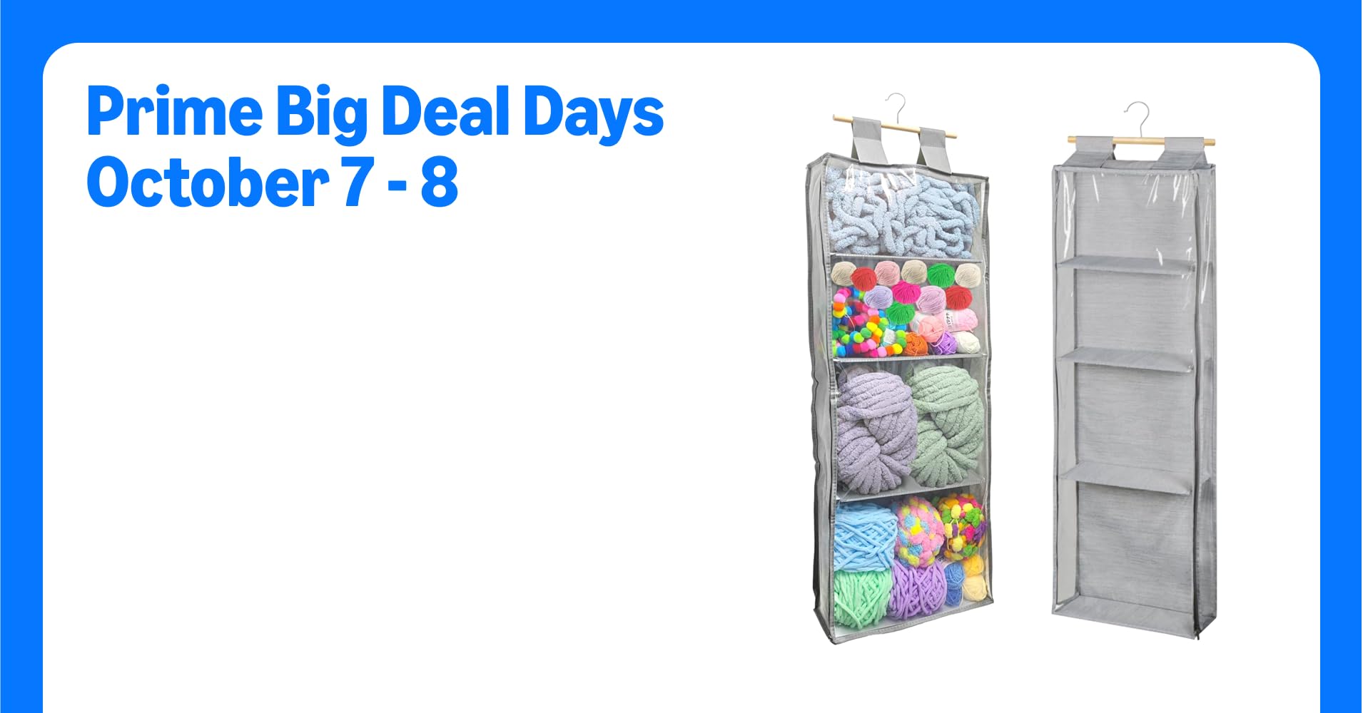 Hanging Yarn Storage Organizer with 4 Large Double ...