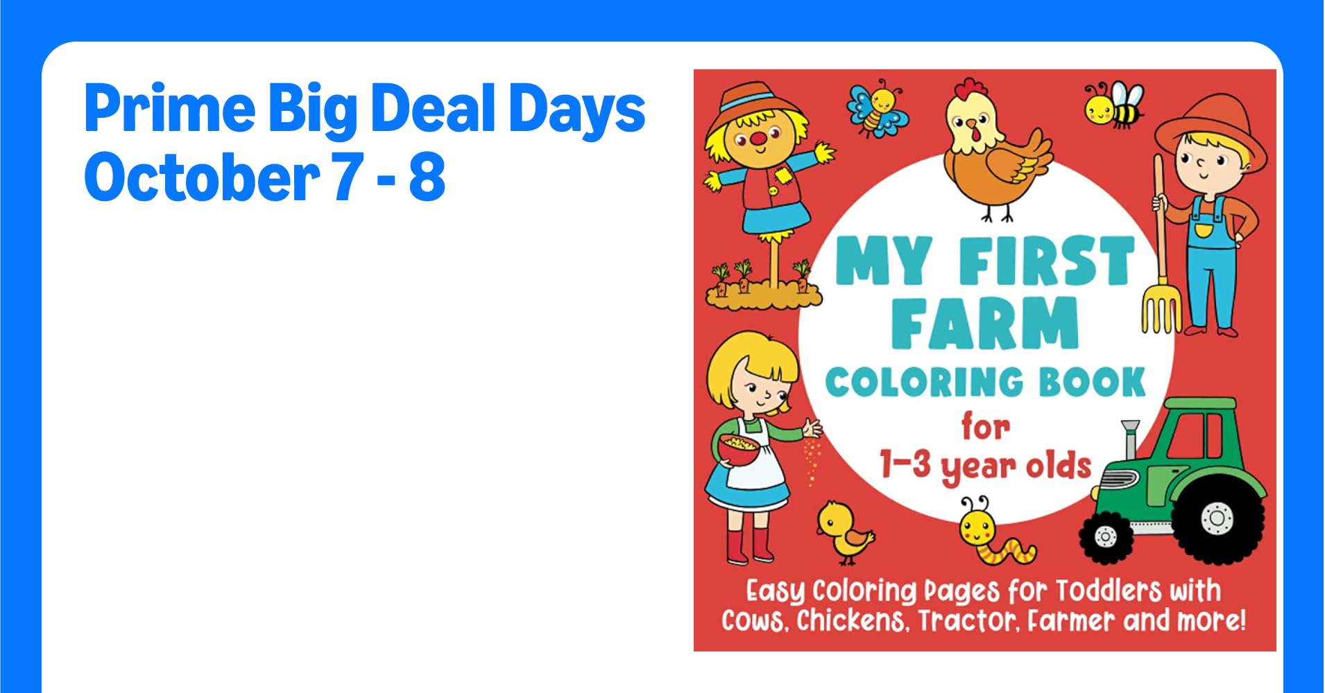 My First Farm Coloring Book for 1-3 year olds: Easy Coloring Pages ...