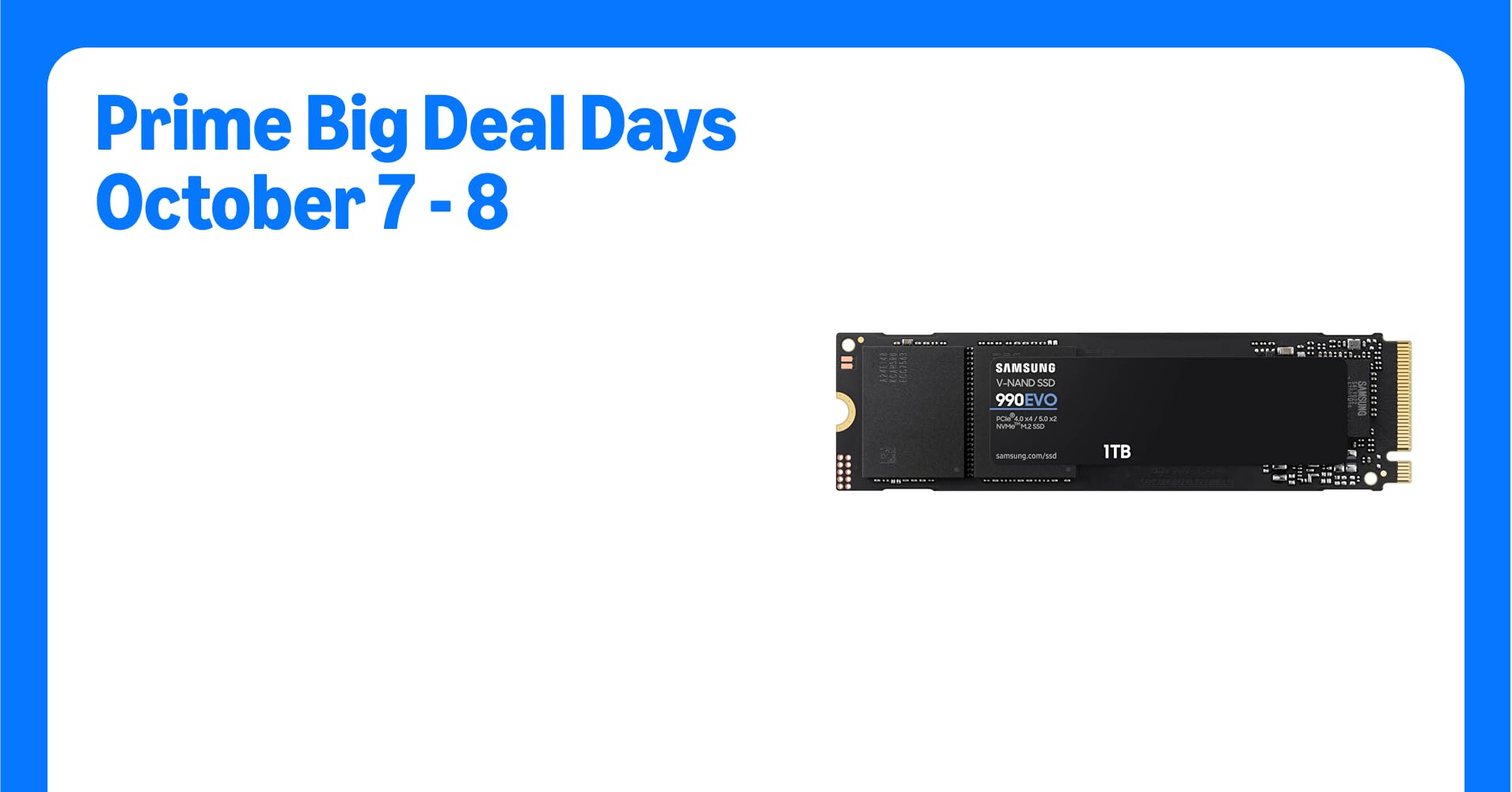 SAMSUNG 990 EVO SSD 1TB, PCIe Gen 4x4, Gen 5x2 M.2 2280 NVMe Internal Solid State Drive, Speeds Up to 5,000MB/s, Upgrade Storage for PC Computer, Laptop, MZ-V9E1T0B/AM, Black