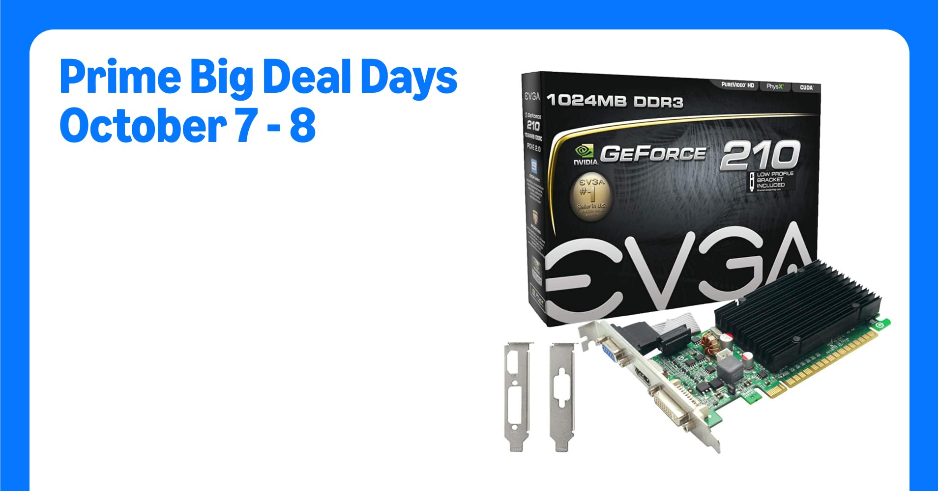 EVGA GeForce 210 Passive 1024 MB DDR3 PCI Express 2.0 DVI/HDMI/VGA Graphics Card, 01G-P3-1313-KR