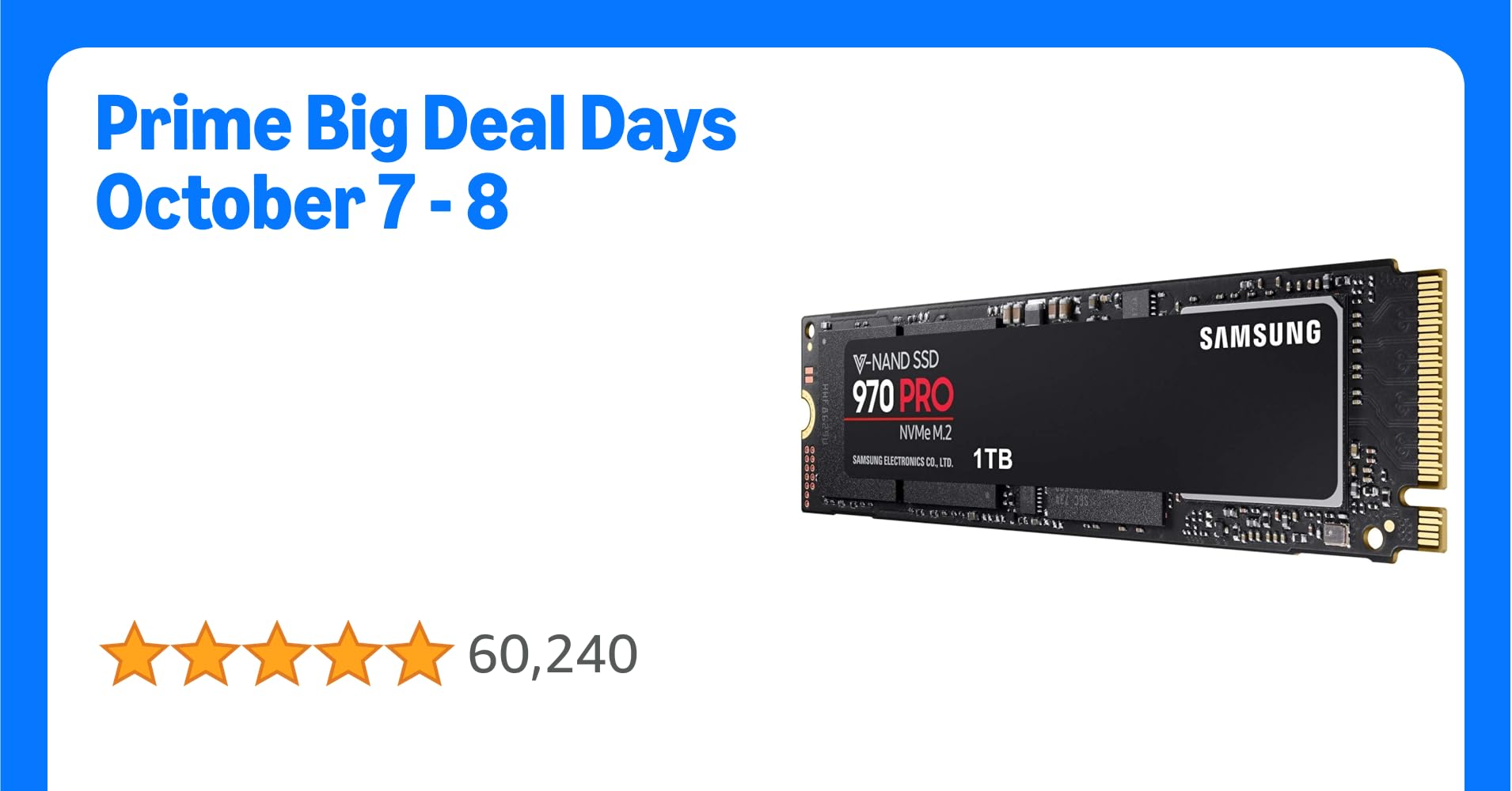 Samsung 970 PRO 1 TB PCIe NVMe M.2 (2280) Internal Solid State Drive (SSD) (MZ-V7P1T0)