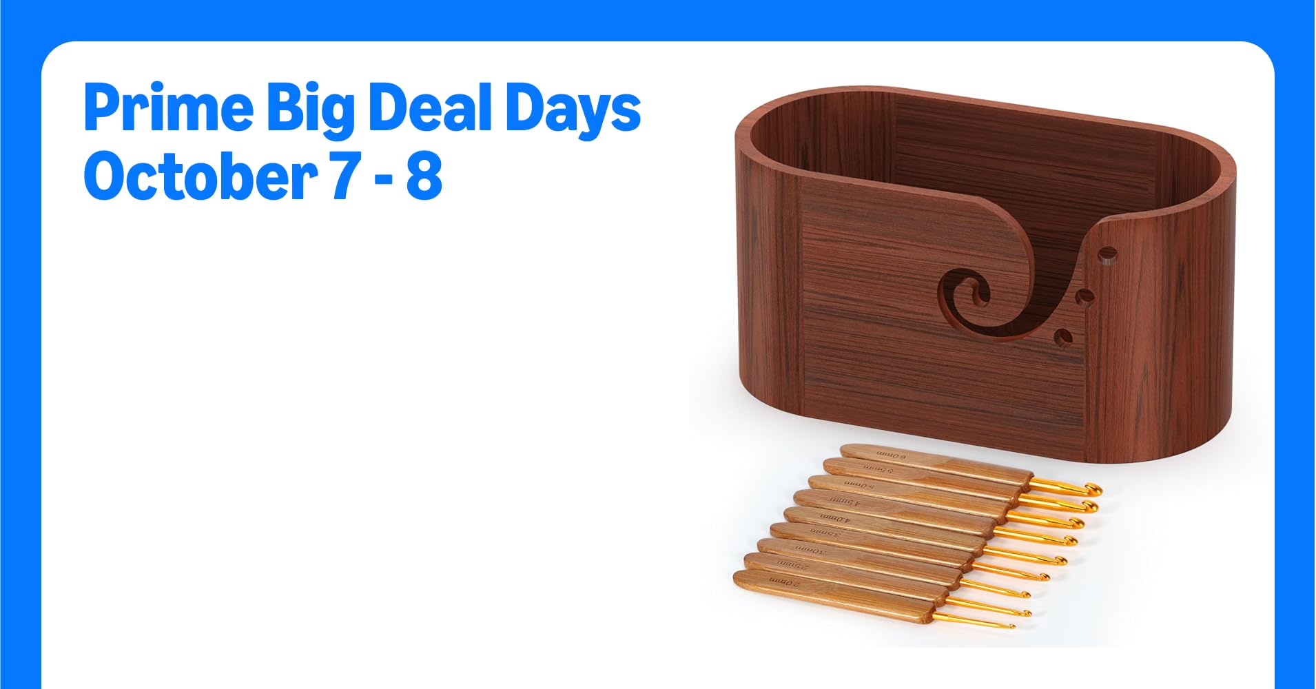 Wooden Yarn Bowl with 9pcs Knitting Hooks ...