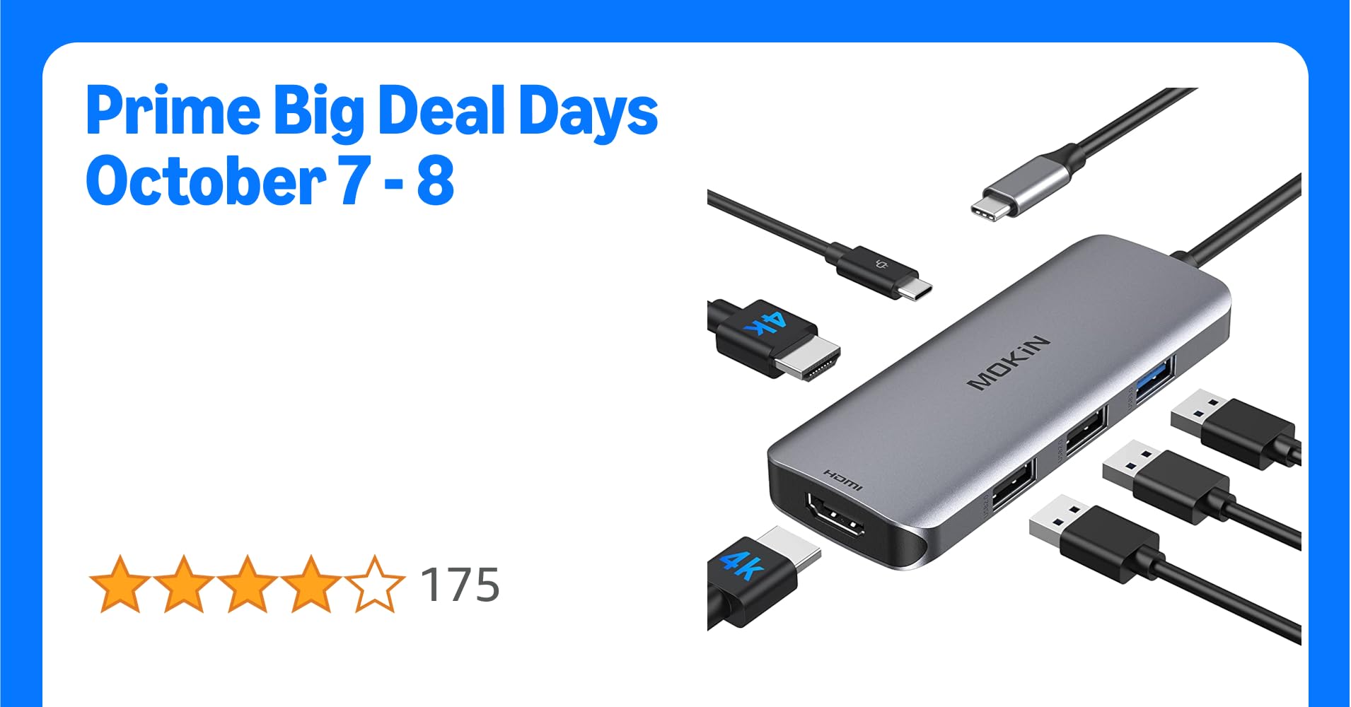 USB C Docking Station Dual HDMI Adapter, MOKiN Laptop Docking Station USB C Hub Dual Monitor to 2 HDMI, 3 USB 3.0/2.0, 100W PD for Dell Latitude 7400, XPS 13/15, Lenovo Yoga, Surface Pro 7 etc