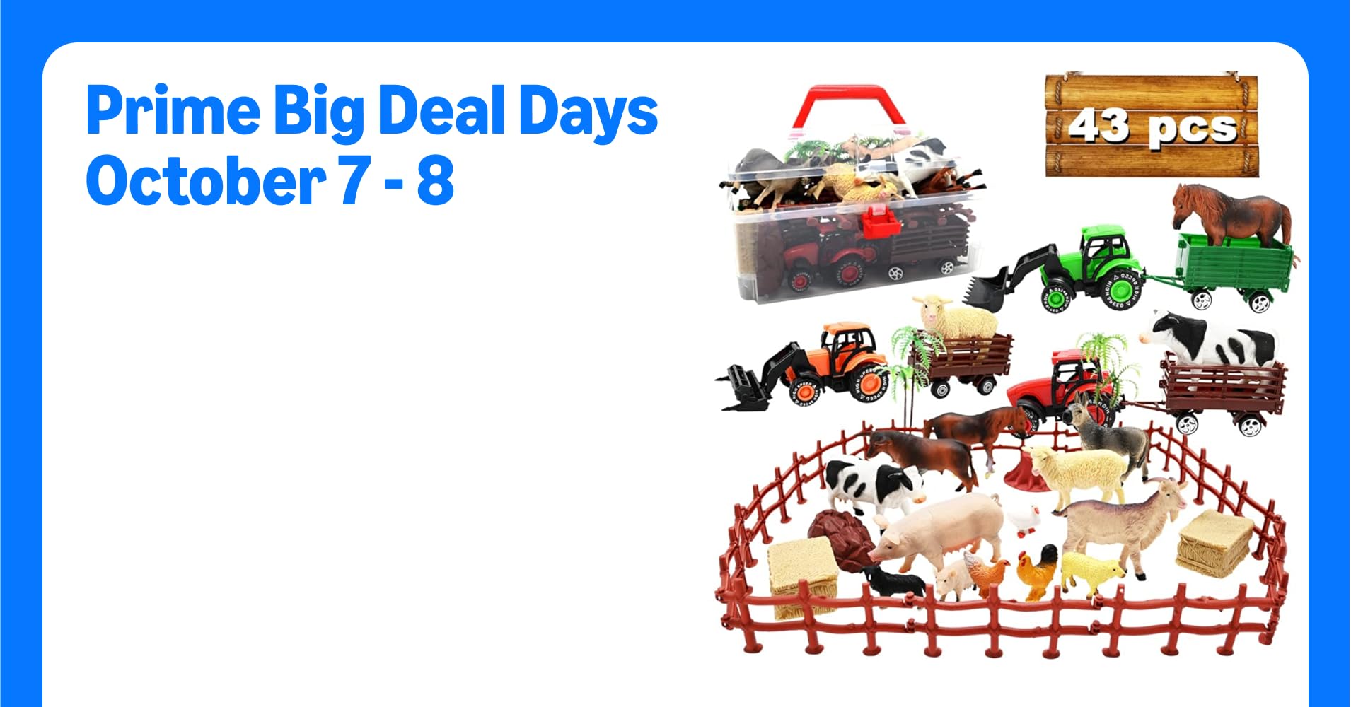 3 Pack Farm Toy Tractor with 40pcs Plastic Animals ...