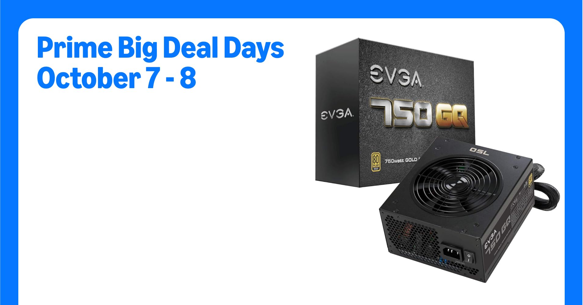 EVGA 210-GQ-0750-V1 750 GQ, 80+ GOLD 750W, Semi Modular, EVGA ECO Mode, 5 Year Warranty, Power Supply, Black