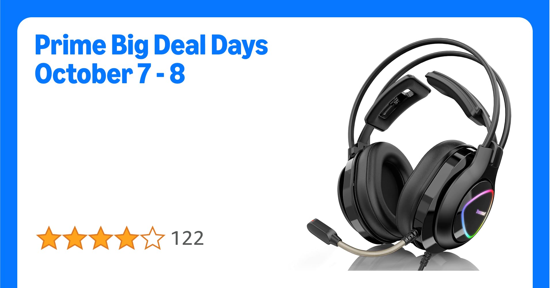Tronsmart Glary Alpha Gaming Headset, 50mm Driver Unit, Headset with Mic, 360 Degrees Adjustable Microphone Gaming Headphones, RGB Lighting for Tablets Consoles, Switch, PCs, Laptops
