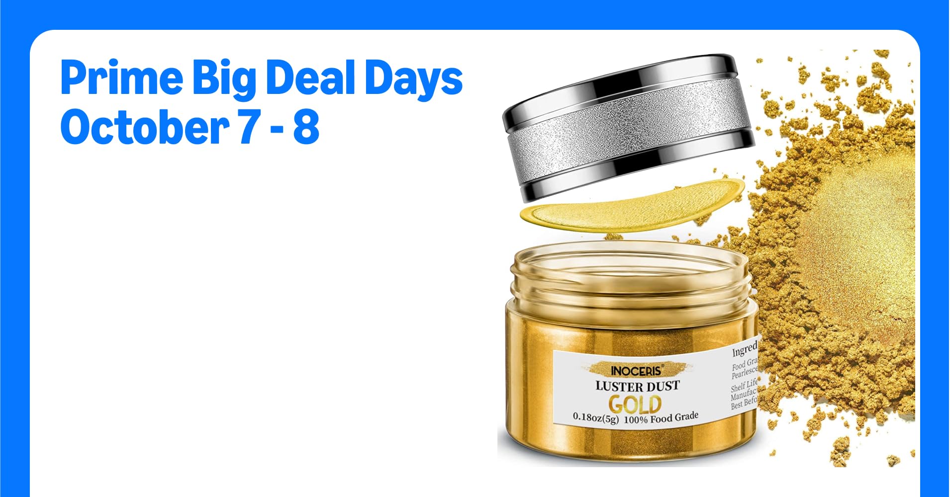 INOCERIS Edible Luster Dust, 5 Grams Food Grade Gold Cake Dust ...