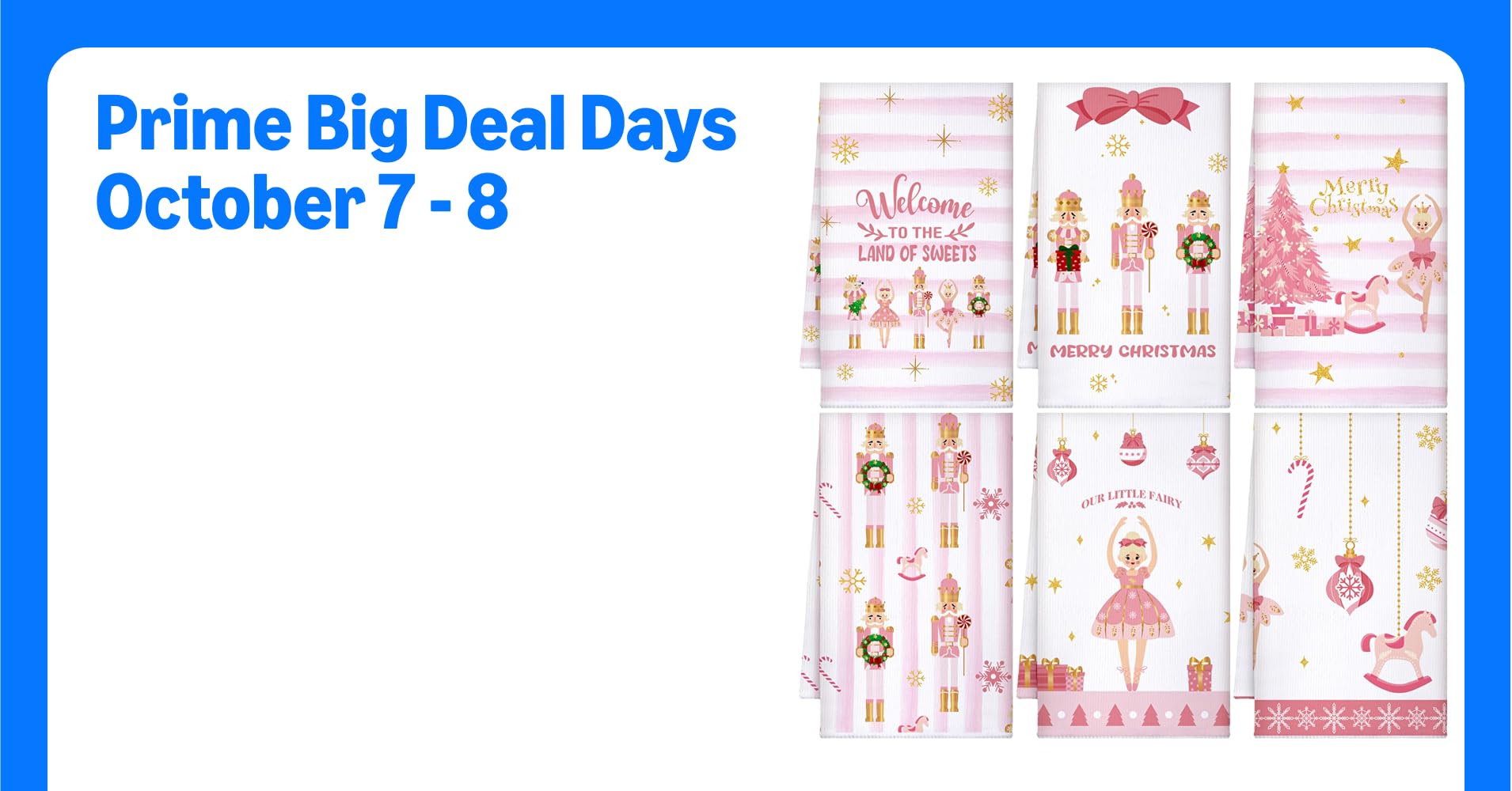 Mixweer 6 Pcs Pink Christmas Kitchen Towels Nutcracker Dish ...