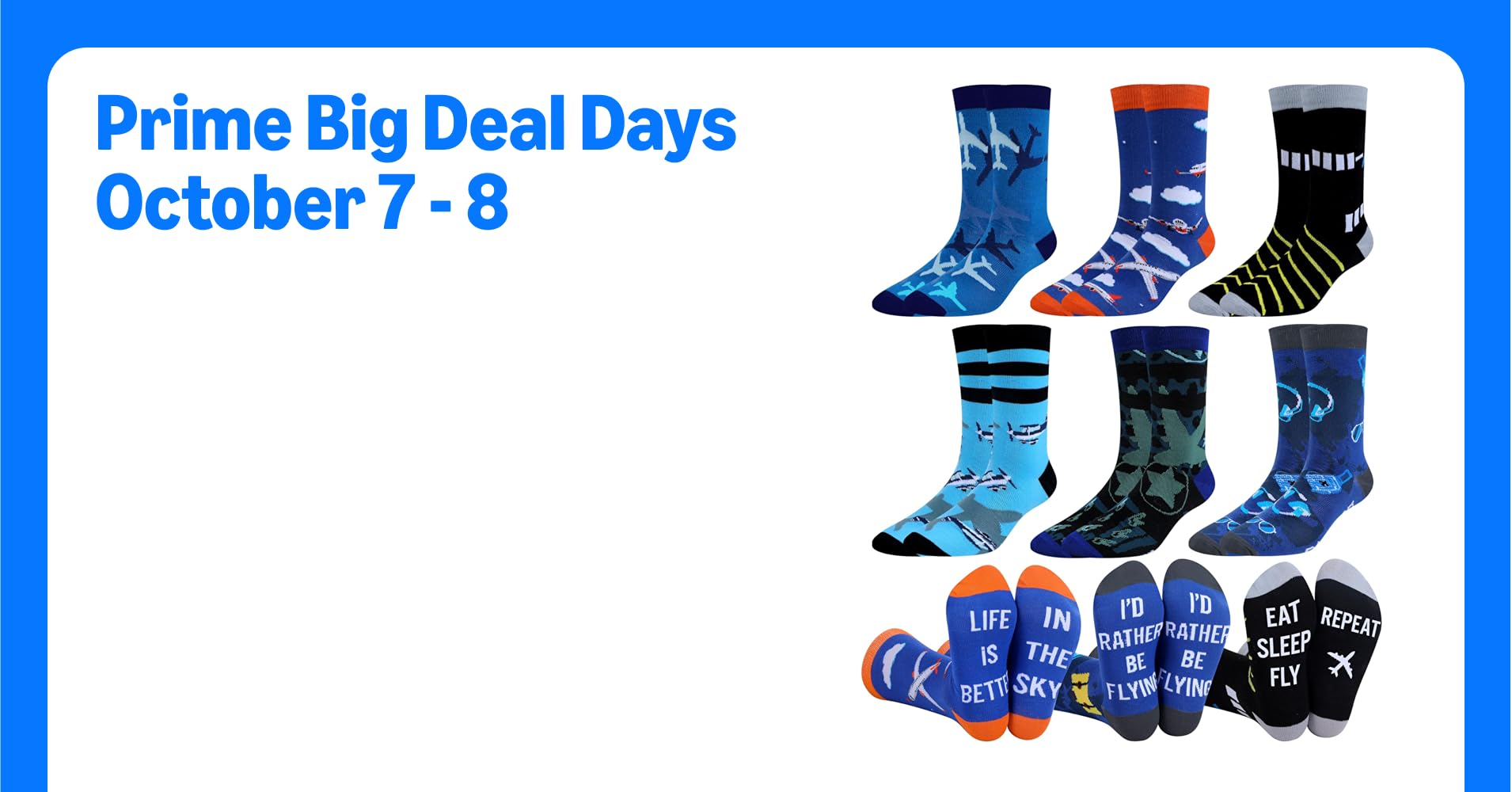 Halfchet 6 Pairs Novelty Airplane Socks for Men Funny Pilot Gifts ...