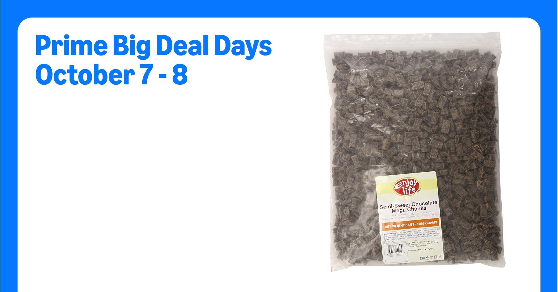 Enjoy Life Semi-Sweet Mega Chunks, Baking Chocolate Chips ...