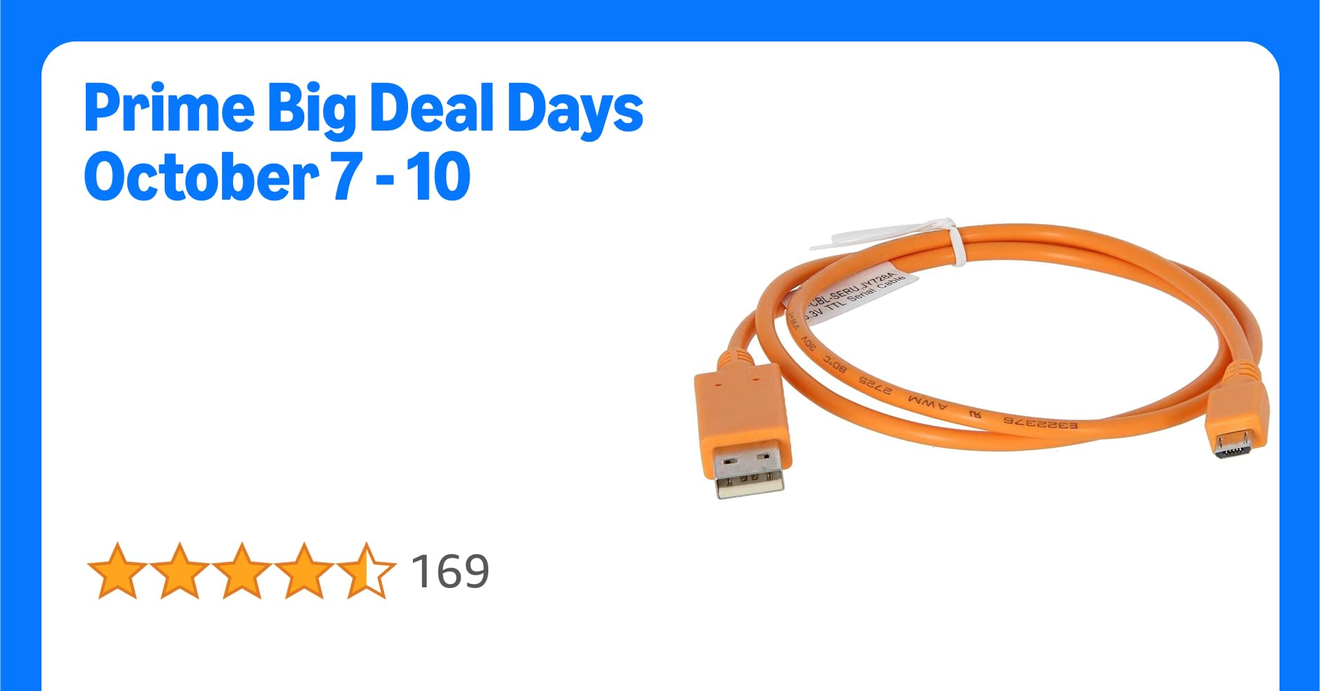 HP JY728A Aruba Micro-USB 2.0 Console Adapter Cable - USB / serial cable - TTL serial (F) to USB (M) - for Aruba AP-203H, AP-303H - Assorted Colors