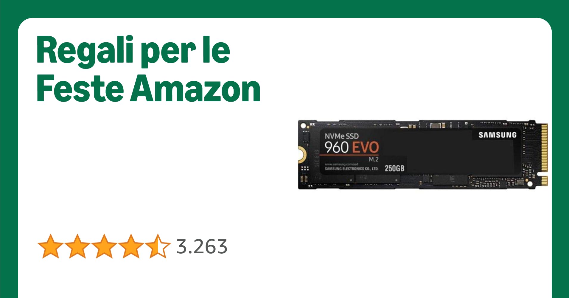 Samsung Memorie MZ-V6E250BW SSD 960 EVO, 250 GB, M.2, NVMe, Nero/Arancione Samsung Memorie MZ-V6E250BW SSD 960 EVO, 250 GB, M.2, NVMe, Nero/Arancione