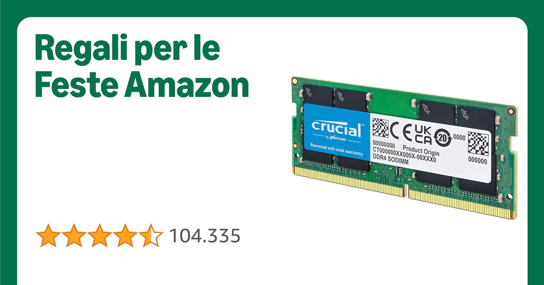 Crucial RAM DDR4 8GB 3200MHz SODIMM CL22, Memoria per PC Laptop/Notebook, Mini PC (o 2933MHz / 2666MHz) - CT8G4SFRA32A Crucial RAM DDR4 8GB 3200MHz SODIMM CL22, Memoria per PC Laptop/Notebook, Mini PC (o 2933MHz / 2666MHz) - CT8G4SFRA32A