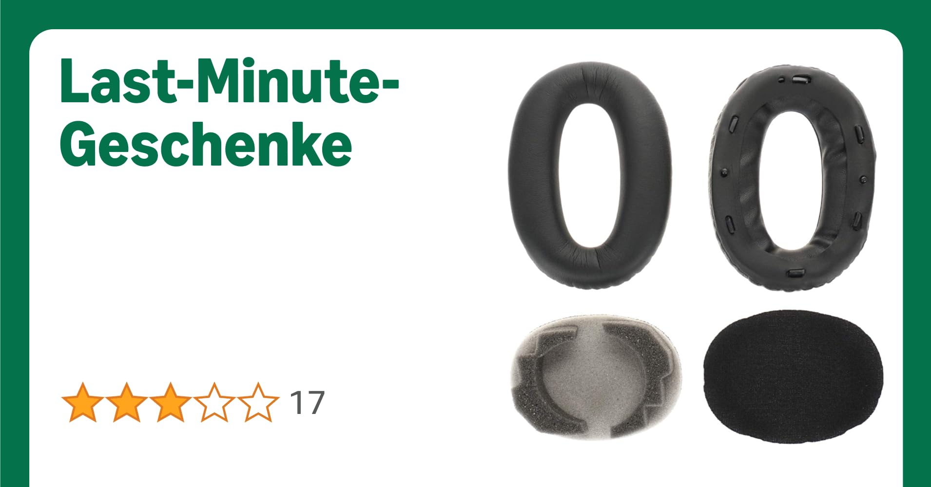 WEWOM Ersatz Ohrpolster kompatibel mit Sony WH1000XM2, WH1000XM3 & MDR 1000X Kopfhörer | Polyurethan (PU) Schwarz Schaumstoffeinsatz