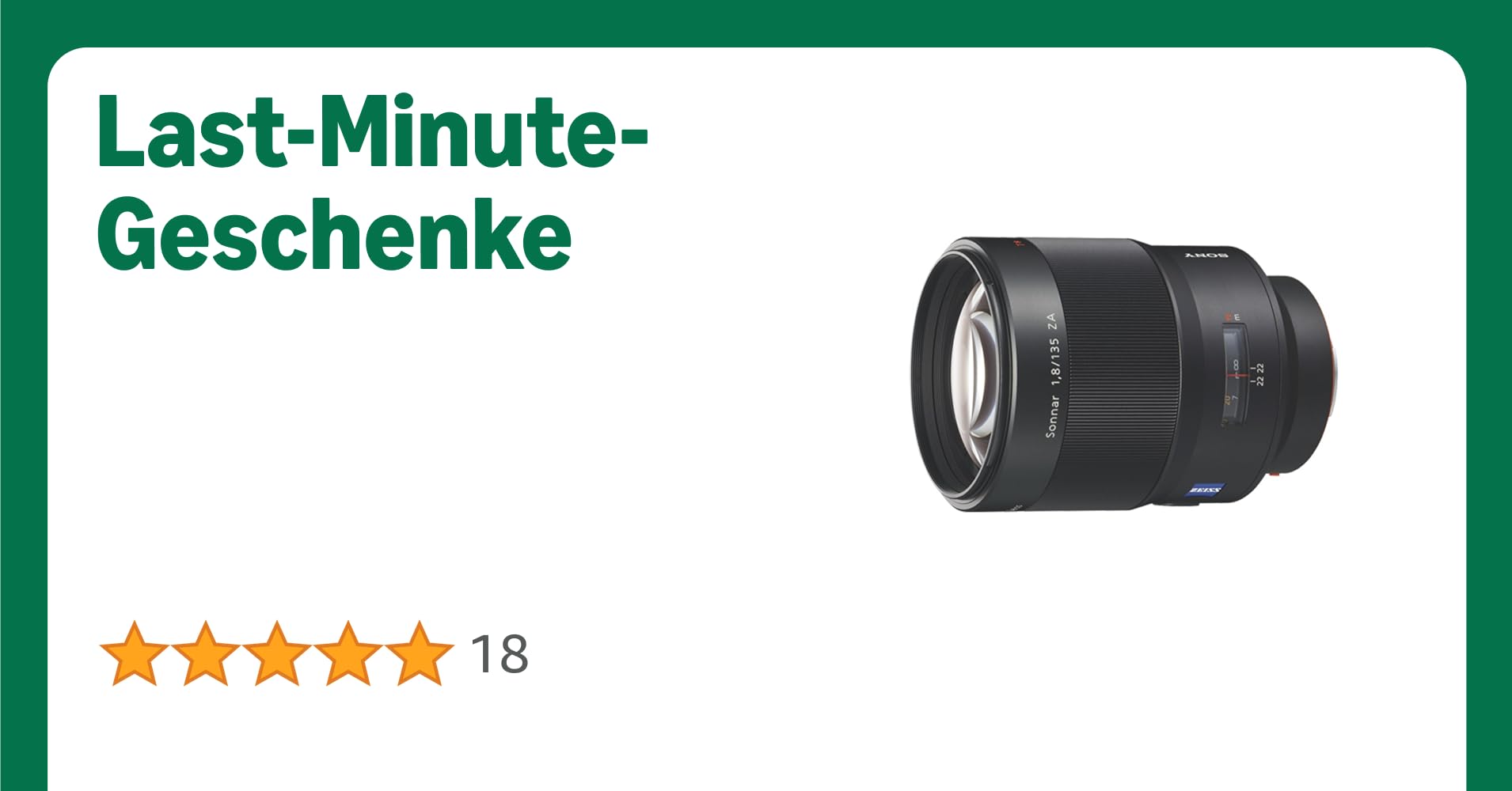 Sony SAL135F18Z, Tele-Objektiv (135 mm, F1,8 ZA, Sonnar T*, A-Mount Vollformat, geeignet für A99 Serie) schwarz