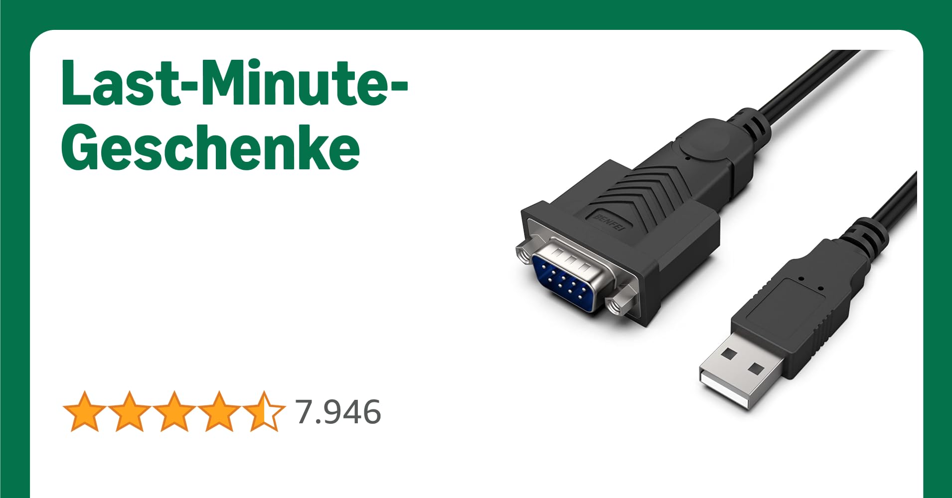 BENFEI USB auf RS232 Seriell Kabel mit Nuss 1,8M, Seriell USB auf RS-232 (9 Pin) DB9 mit PL2303 Prolific Chipsatz, Kompatibel fur Windows 11/10/8.1/8/7, Mac OS X 10.6 und höher (NOT VGA)