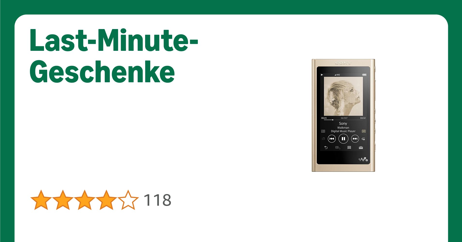 Sony NW-A55LN Walkman (16 GB, Hi-Res, Touch Screen, Bluetooth, NFC, microSD-Slot, Vinyl Processor), gold