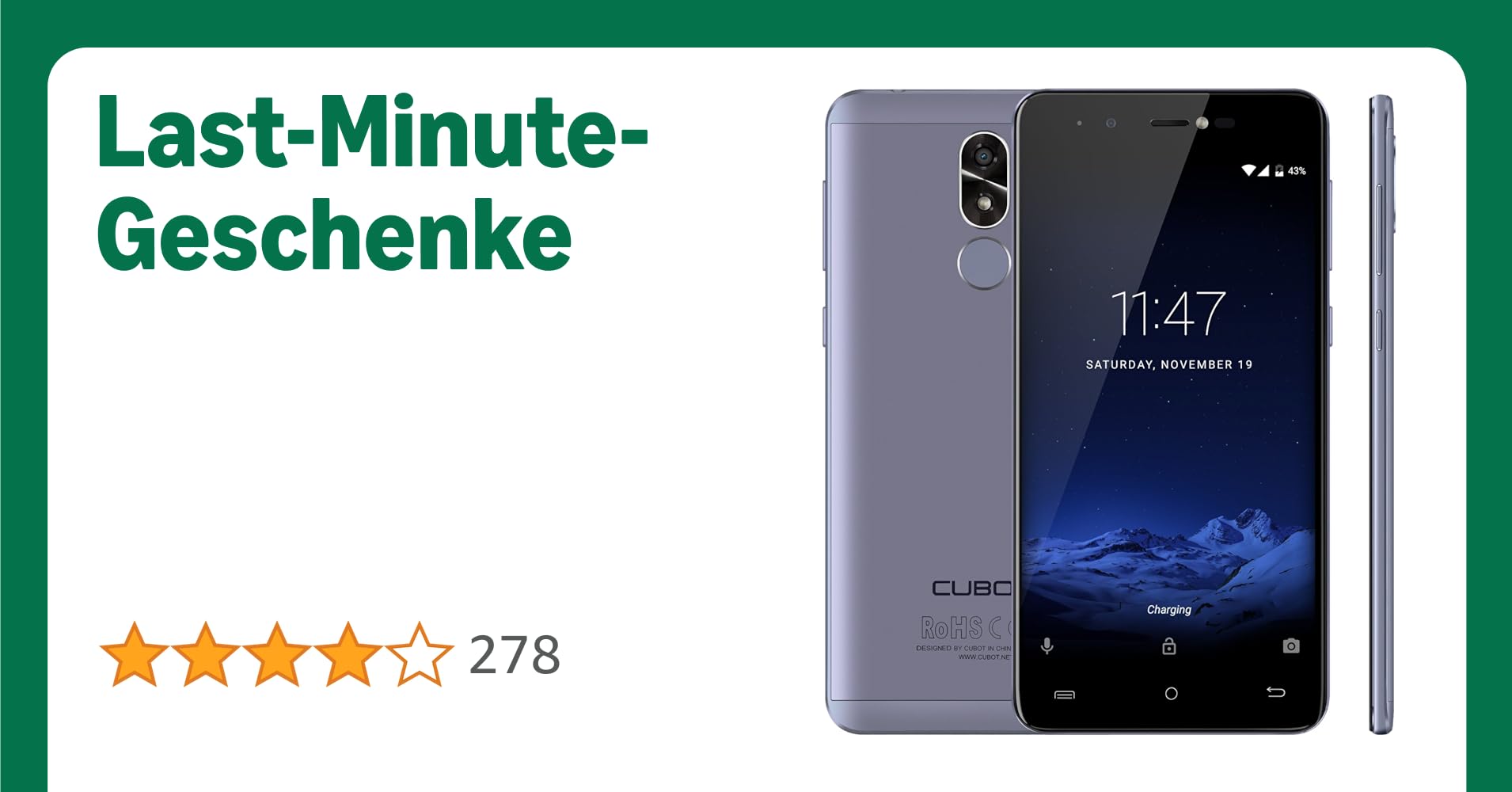 Cubot R9 Android 7.0 Nougat Dual Sim Smartphone ohne Vertrag, Ultra dünnes 5 Zoll HD IPS Touch Display, 2GB+16GB, 13MP+5MP, 2.5D gebogener Kapazitiver Bildshirm, Lavendel-Blau