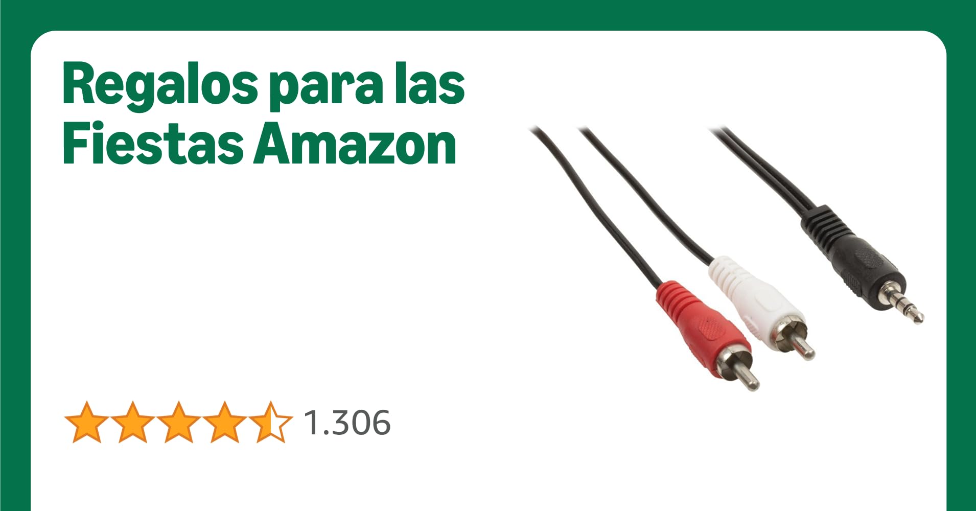 NanoCable 10.24.0301 - Cable audio estereo a 2 RCA, JACK 3.5/M-2xRCA/M, macho-macho, negro, 1.5mts
