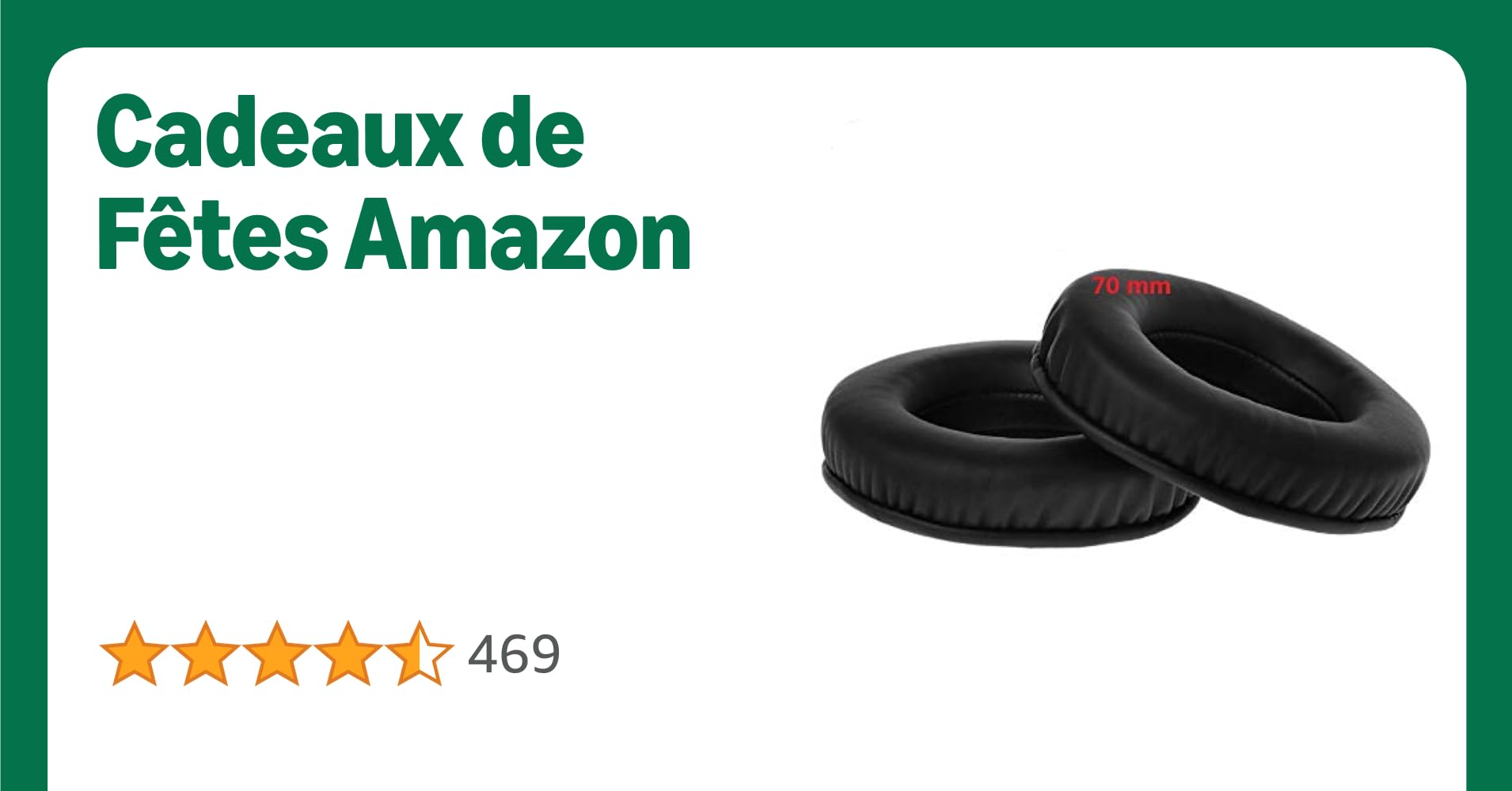 ESden Lot de 2 coussinets confortables universels en mousse pour casque Sony AKG ATH Sennheiser Philips, Cuir PU, Noir , F