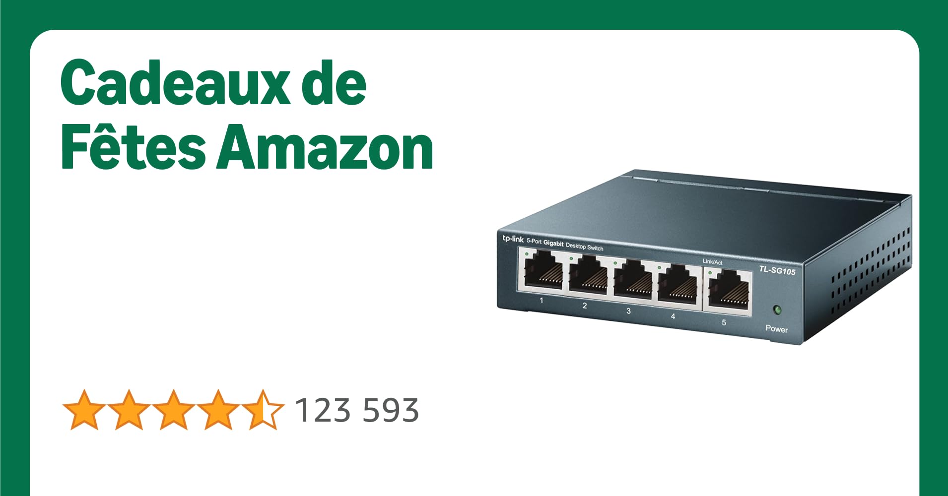 TP-Link Switch Ethernet Gigabit 5 Ports RJ45 Metallique 10/100/1000 Mbps, IGMP Snooping, Switch RJ45 idéal pour étendre Le réseau câblé pour Les Bureaux à Domicile, TL-SG105