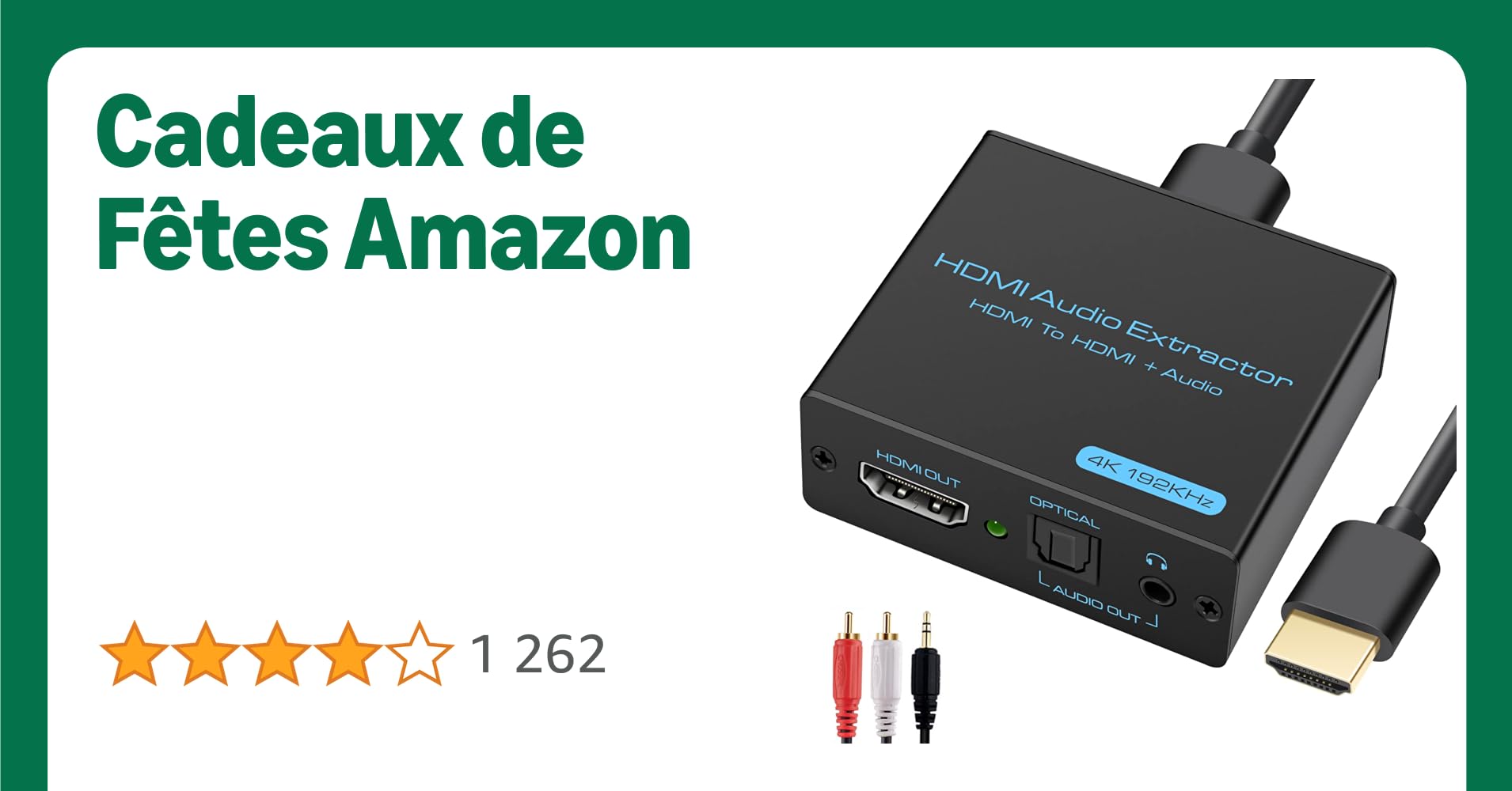 HDMI Audio Extractor Convertisseur HDMI Optique HDMI vers HDMI SPDIF TOSLINK Optique et Audio Stéréo 3,5 mm pour Blu-Ray DVD Xbox HDTV PS4 PS5 Home Cinéma Soutien 3D 4K HDMI Audio Extractor Convertisseur HDMI Optique HDMI vers HDMI SPDIF TOSLINK Optique et Audio Stéréo 3,5 mm pour Blu-Ray DVD Xbox HDTV PS4 PS5 Home Cinéma Soutien 3D 4K