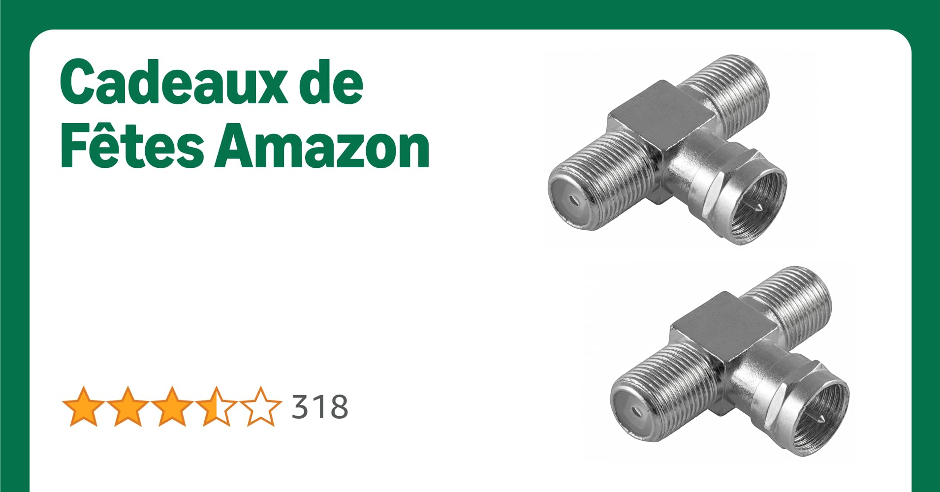 Poppstar - 1x Sat TV Coax Splitter T-Piece (2X F-Socket à 1x F-Plug), F-Adapter Antennes Splitter pour câble coaxial - Antenne (Adaptateur d'antenne), Argent Poppstar - 1x Sat TV Coax Splitter T-Piece (2X F-Socket à 1x F-Plug), F-Adapter Antennes Splitter pour câble coaxial - Antenne (Adaptateur d'antenne), Argent