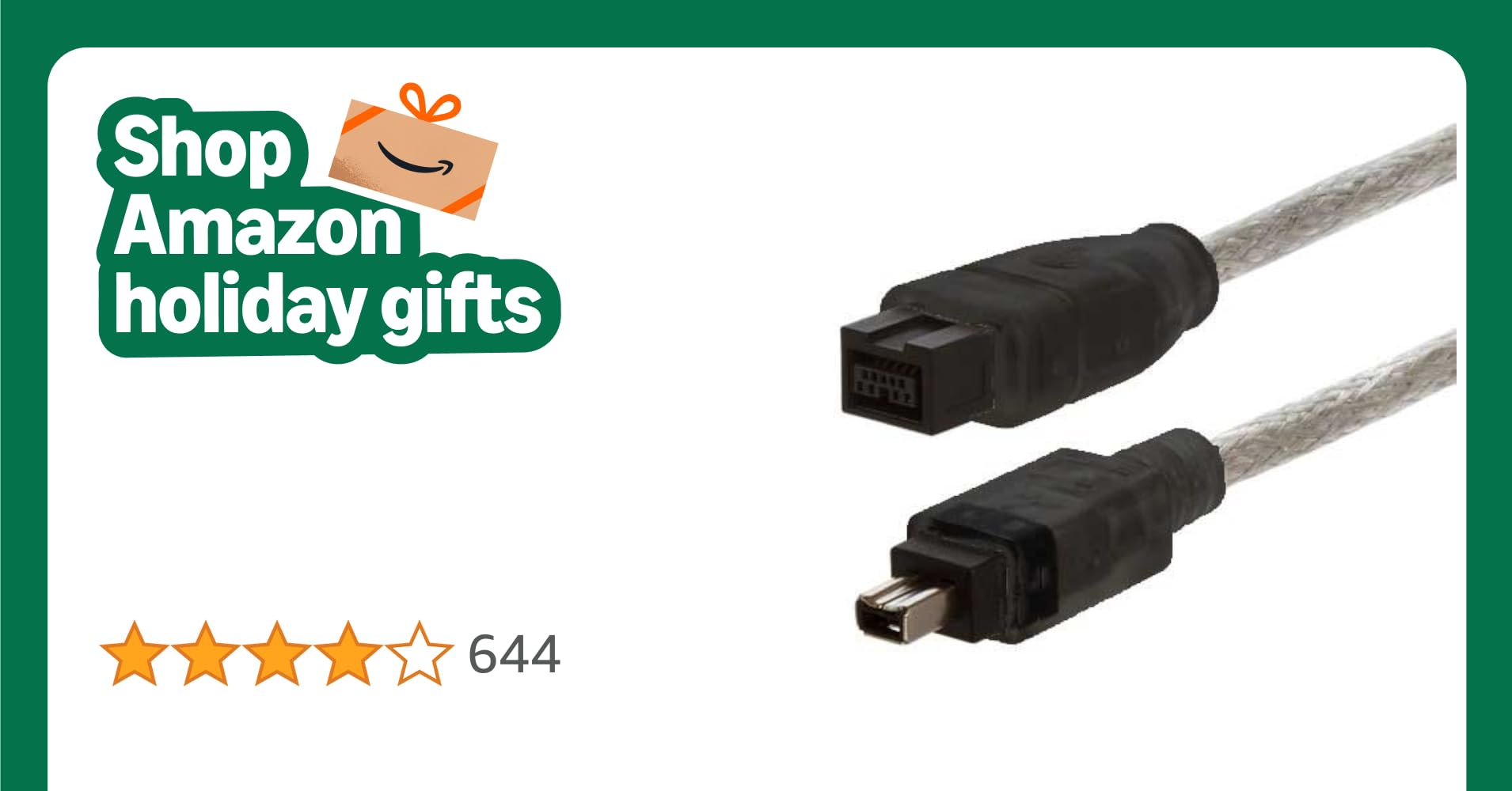 AAA PRODUCTS | HIGH GRADE - FireWire/ILINK/DV/IEEE 1394 Cable - Works with Mac & PC - Fully Moulded End Connector - For Camera, Camcorder, External Drive, Docking Station and more (4 pin - 9 pin)