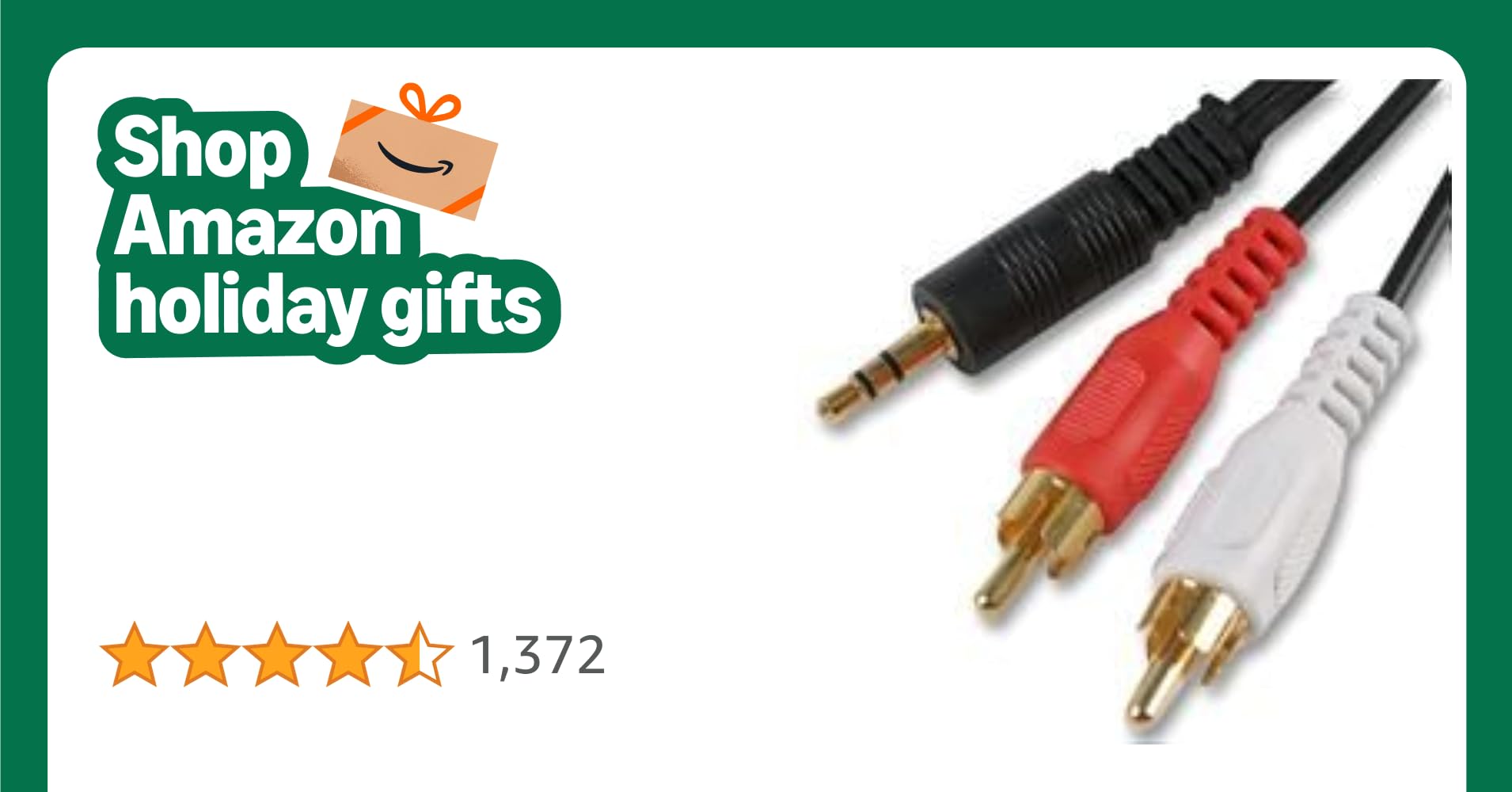 Aptii 3.5mm Jack to 2 x RCA Phono Audio Cable Gold 5m Lead