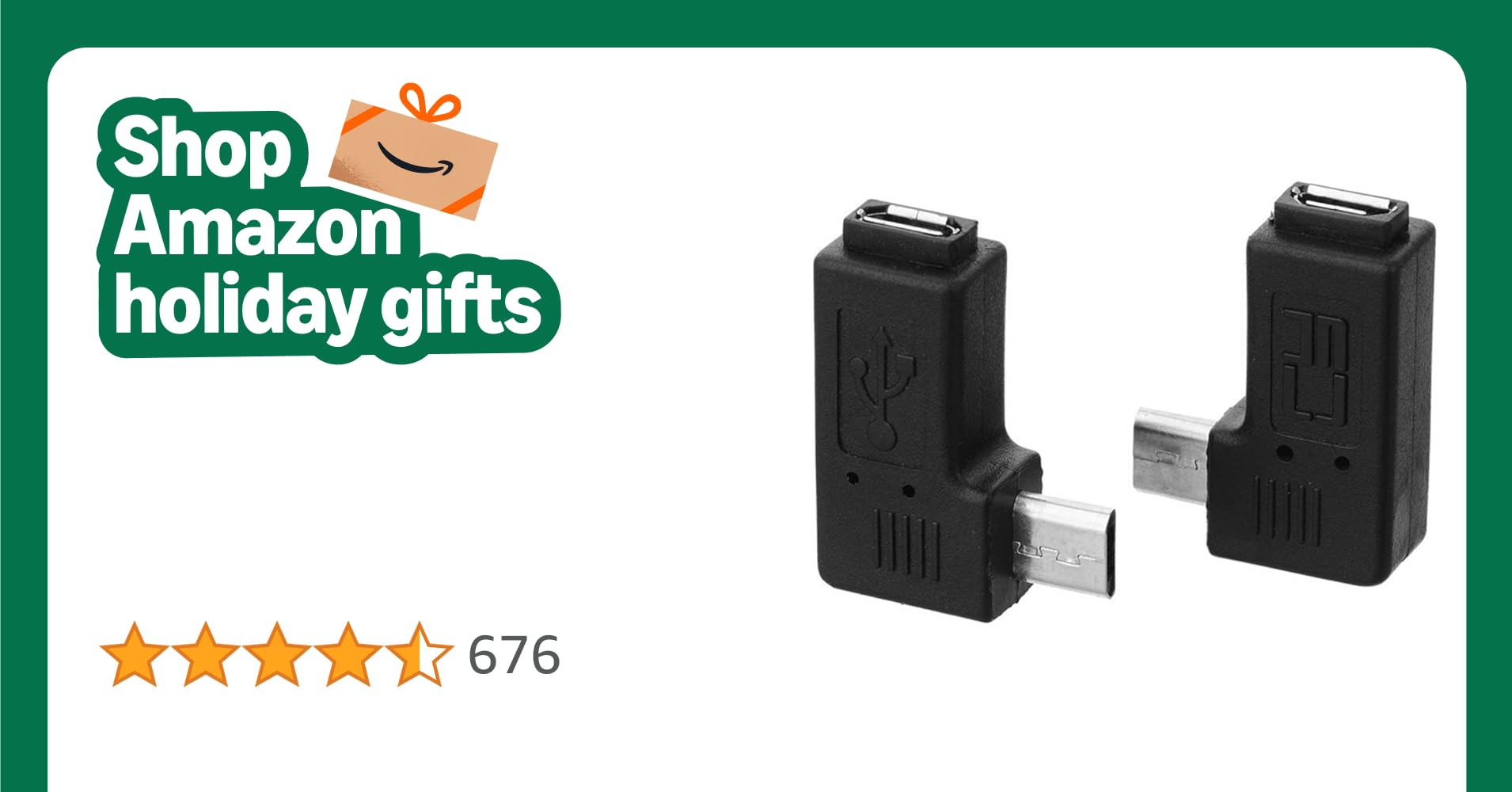 Cablecc 2pcs 9mm Long Connector 90 Degree Left & Right Angled Micro USB 2.0 5Pin Male to Female Extension Adapter Cablecc