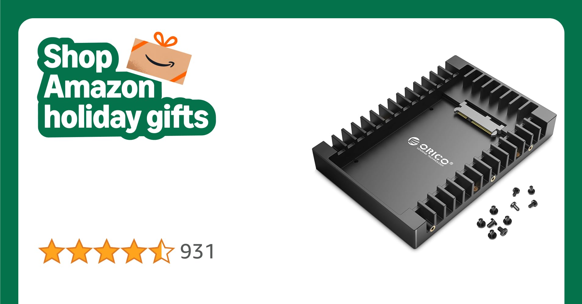 ORICO 2.5 to 3.5 Inch HDD SSD Mounting Bracket Hard Drive Adapter Removable Mounting Bracket for 2.5 Inch SATA HDD or SSD of 7/9.5/12.5 mm ORICO 2.5 to 3.5 Inch HDD SSD Mounting Bracket Hard Drive Adapter Removable Mounting Bracket for 2.5 Inch SATA HDD or SSD of 7/9.5/12.5 mm