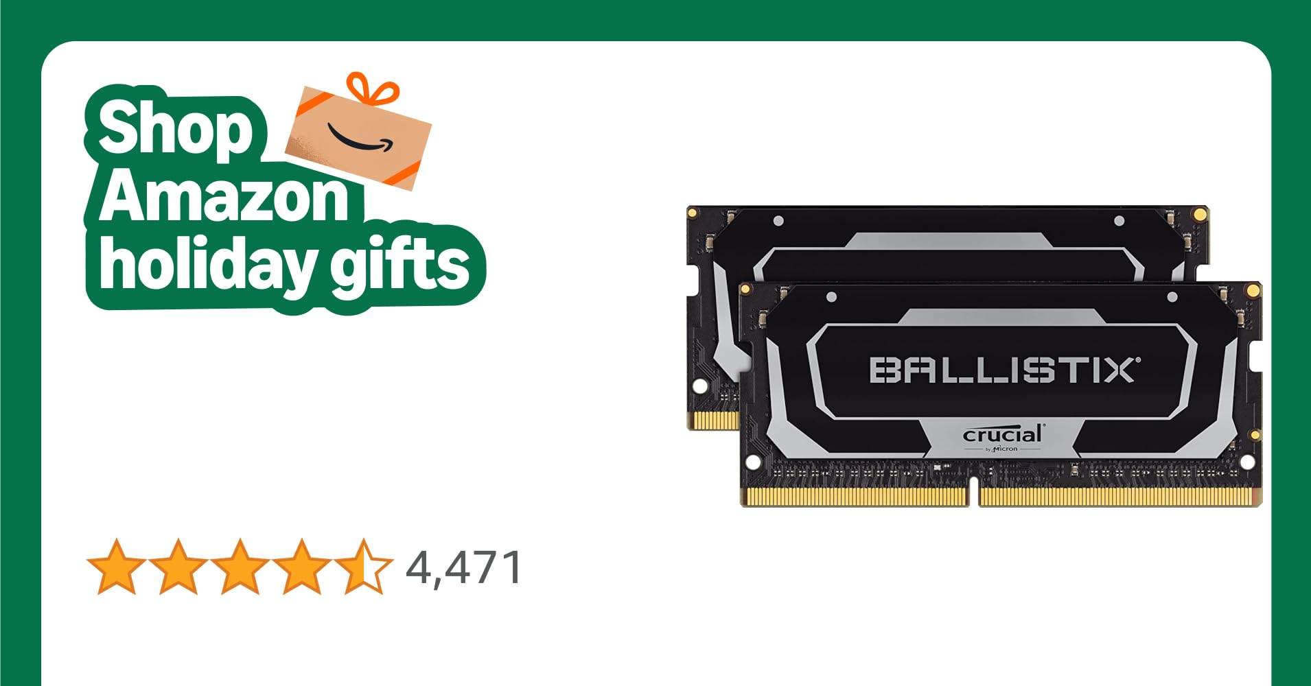 Crucial Ballistix 3200 MHz DDR4 DRAM Laptop Gaming Memory Kit 32GB (16GBx2) CL16 BL2K16G32C16S4B Crucial Ballistix 3200 MHz DDR4 DRAM Laptop Gaming Memory Kit 32GB (16GBx2) CL16 BL2K16G32C16S4B